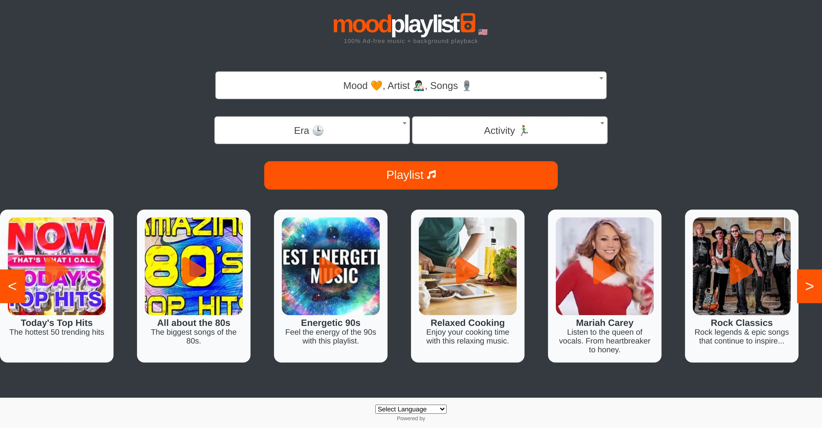 Moodplaylist screenshot