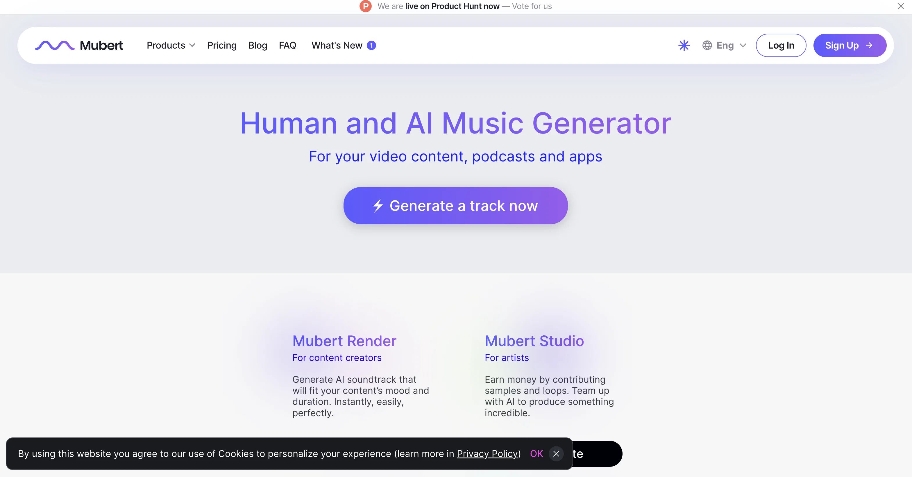 Mubert screenshot
