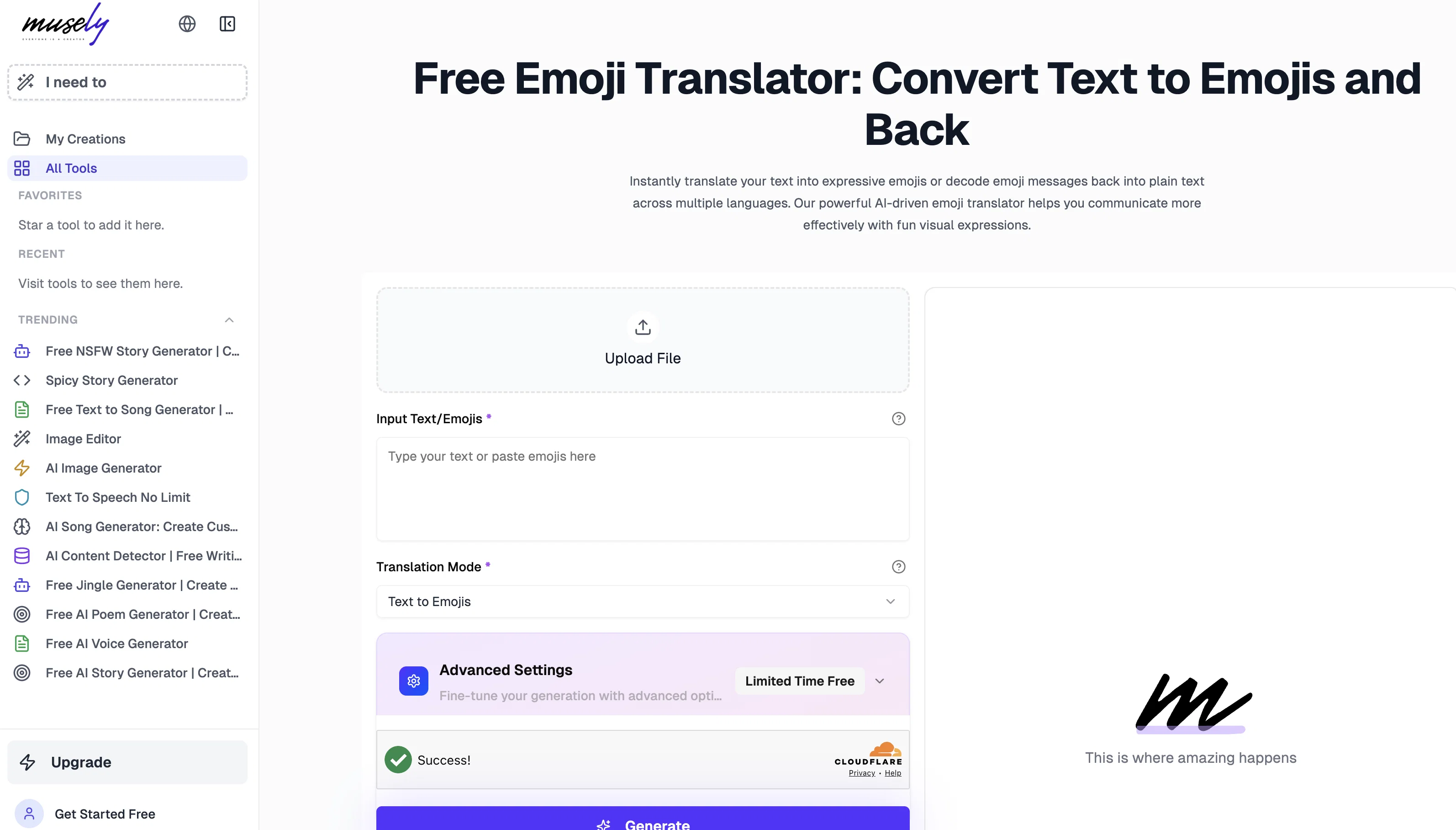 Musely Emoji Translator screenshot