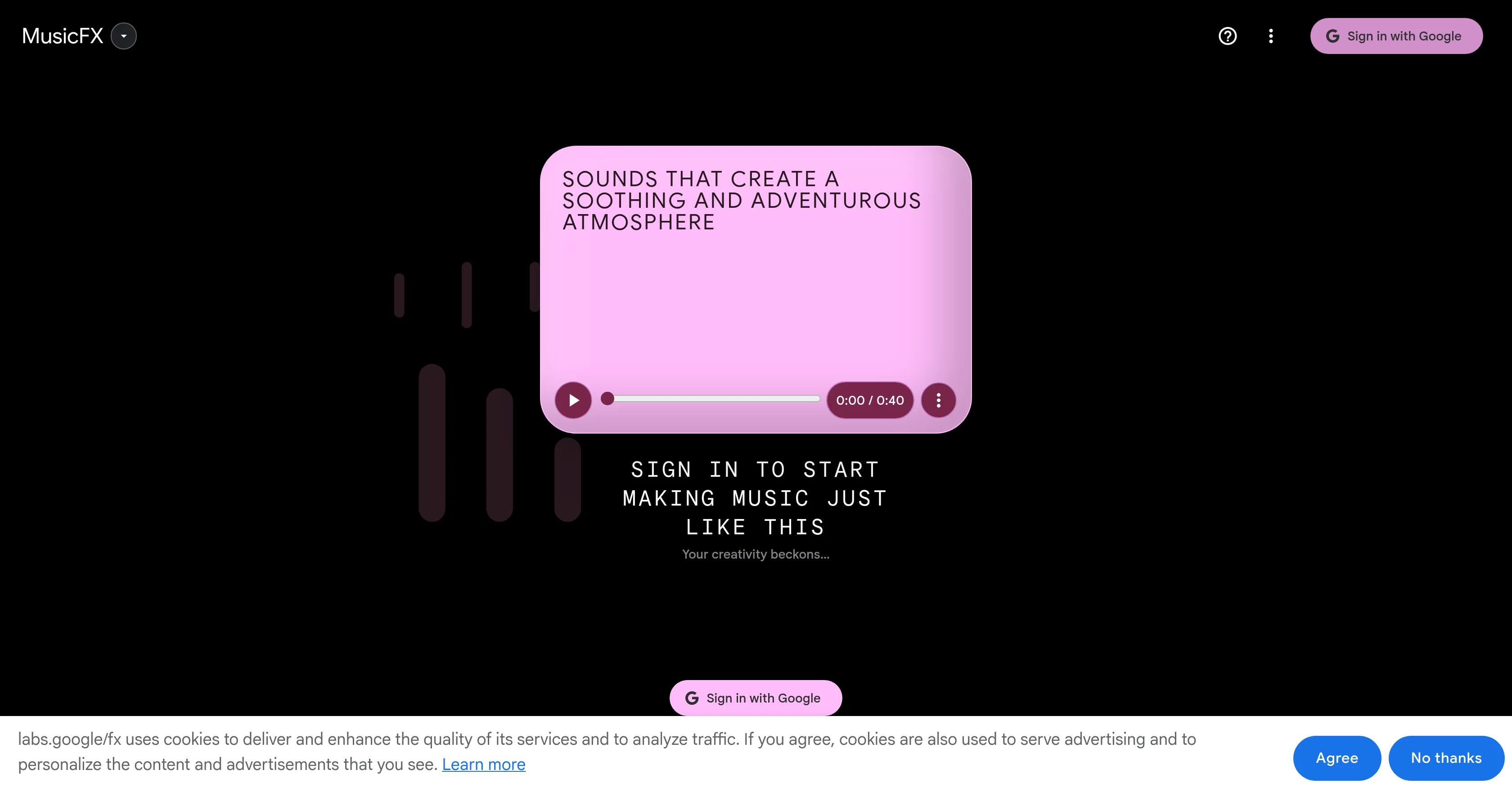 MusicFX screenshot
