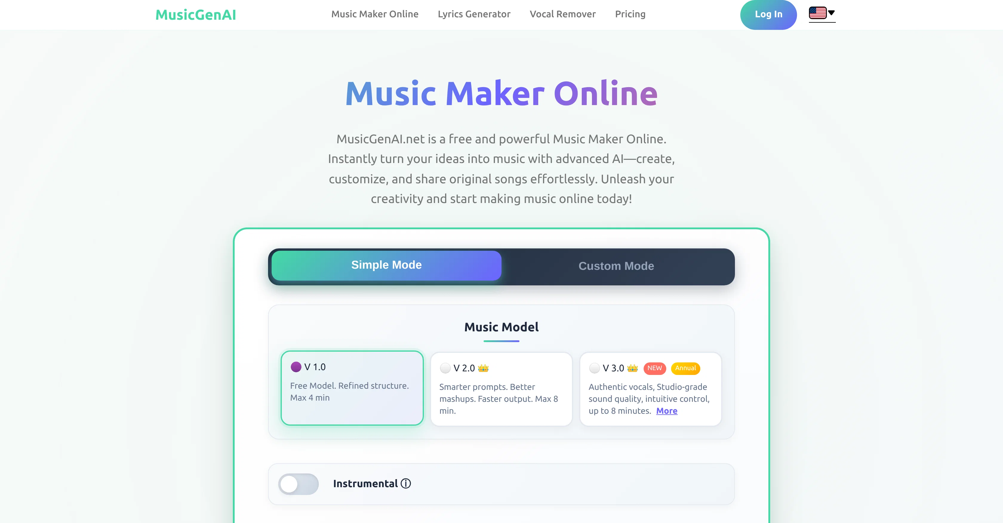MusicGenAI screenshot