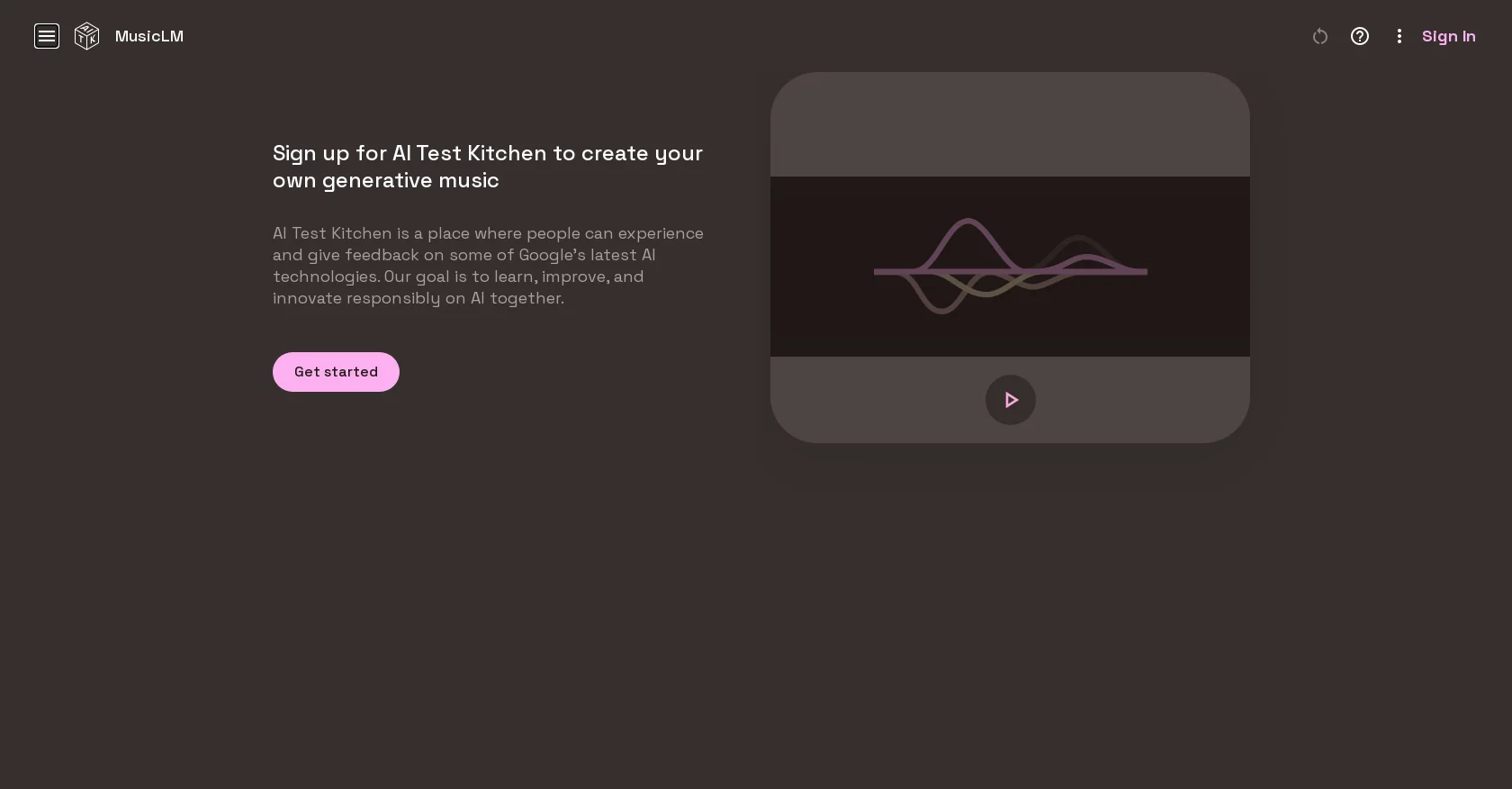 MusicLM screenshot