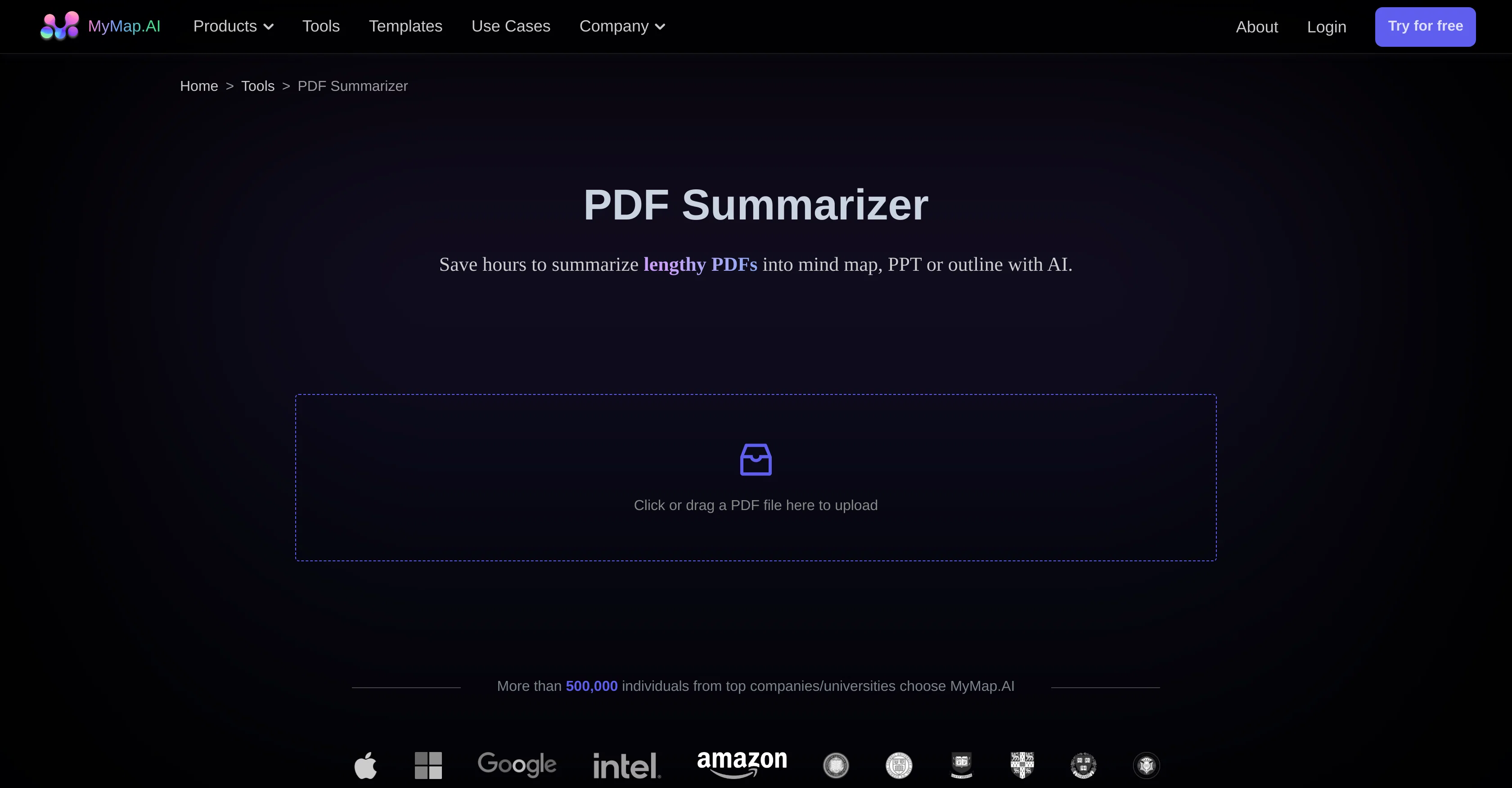 MyMap AI PDF Summarizer screenshot