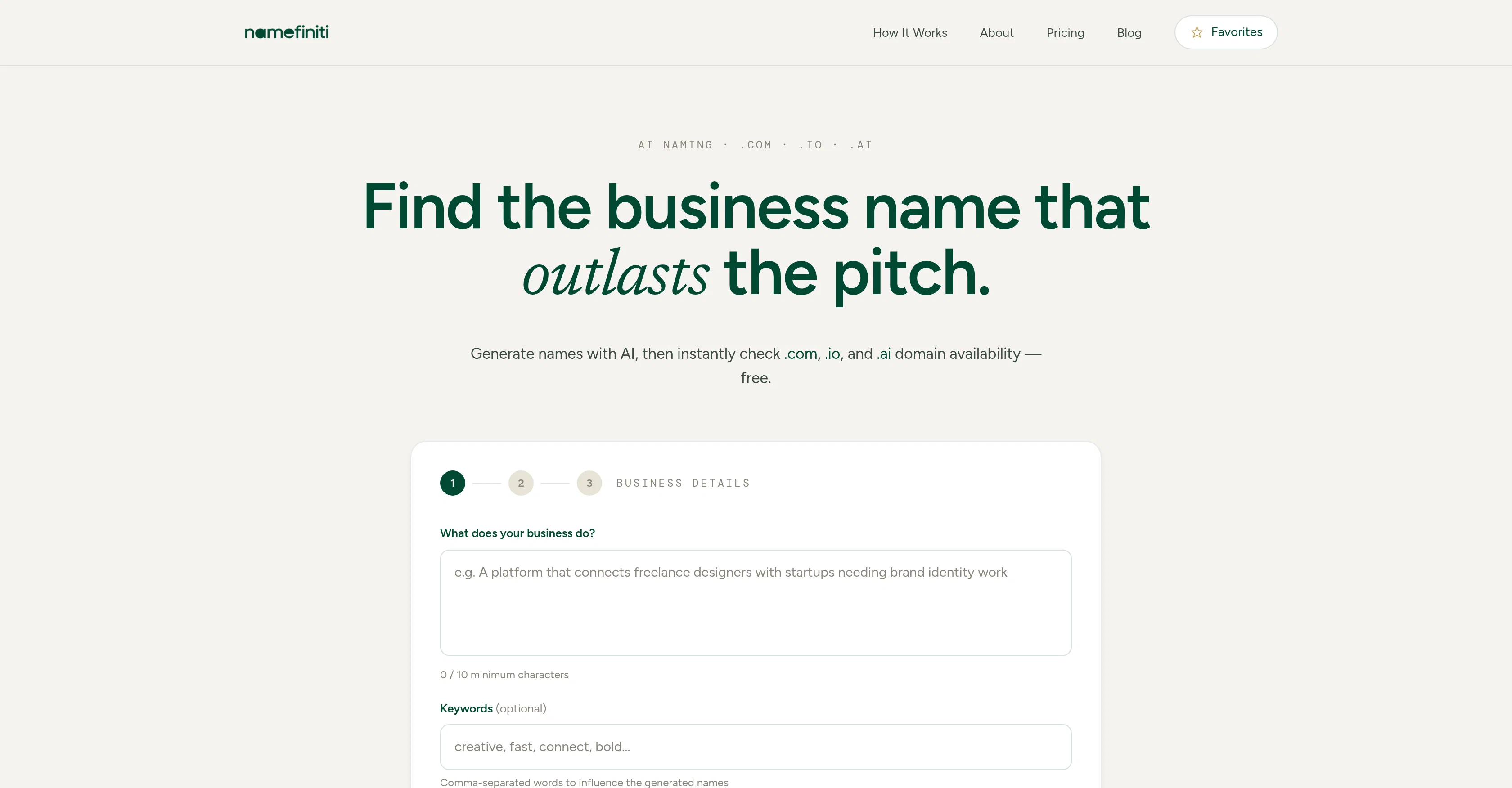 Namefiniti screenshot