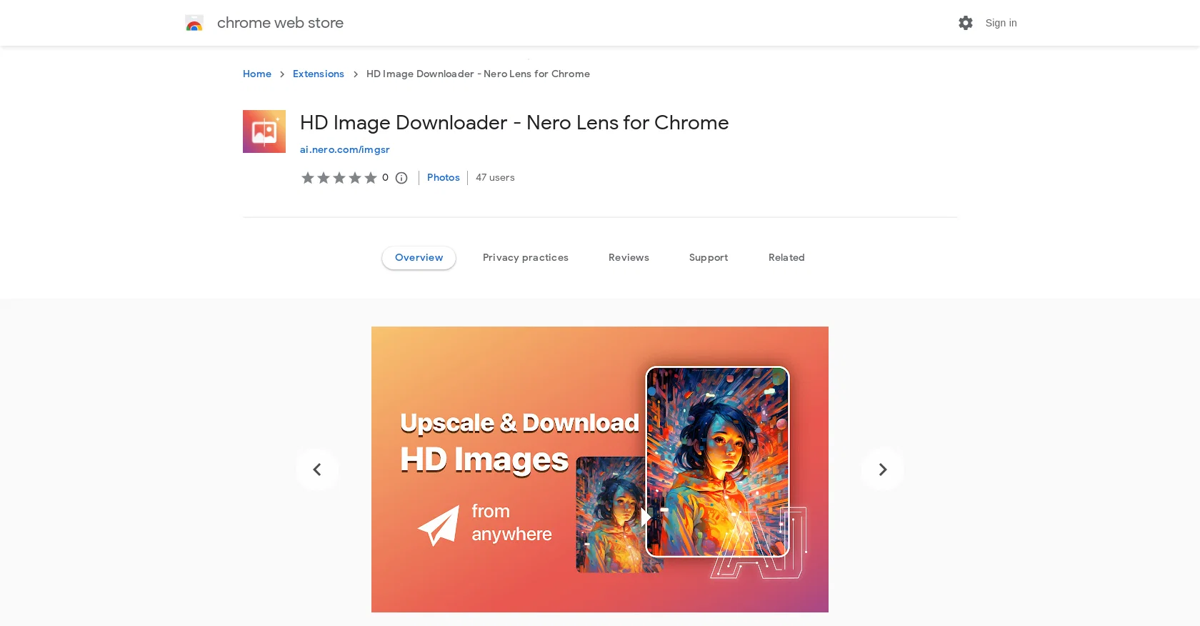 Nero Lens screenshot