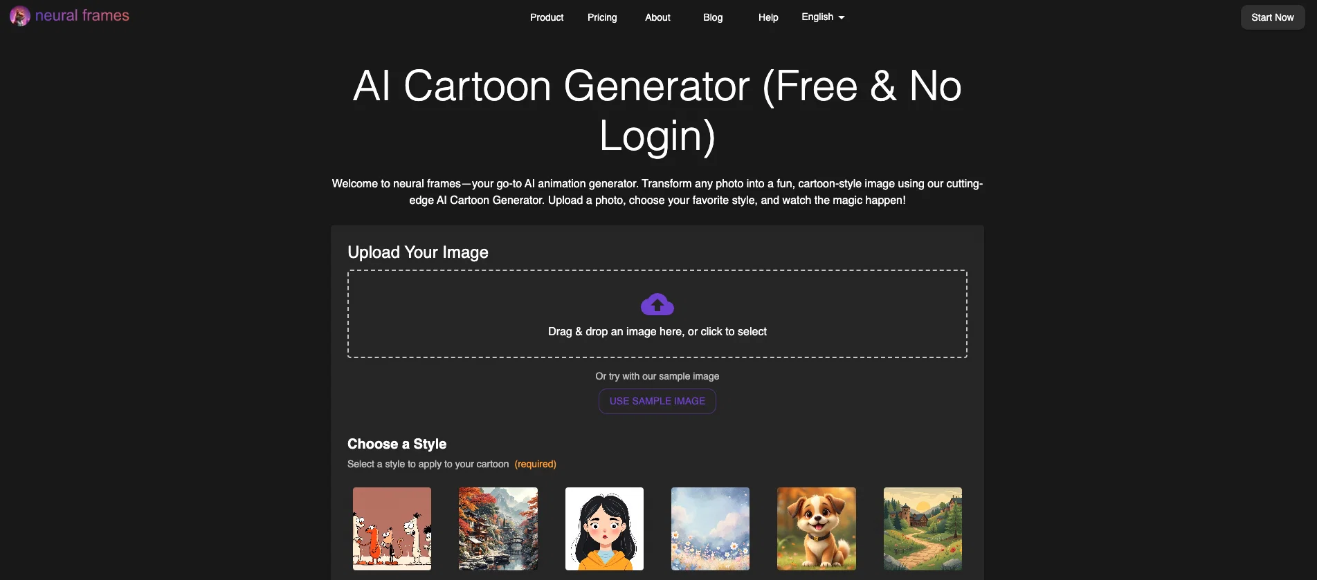Neural Frames Cartoon Generator screenshot