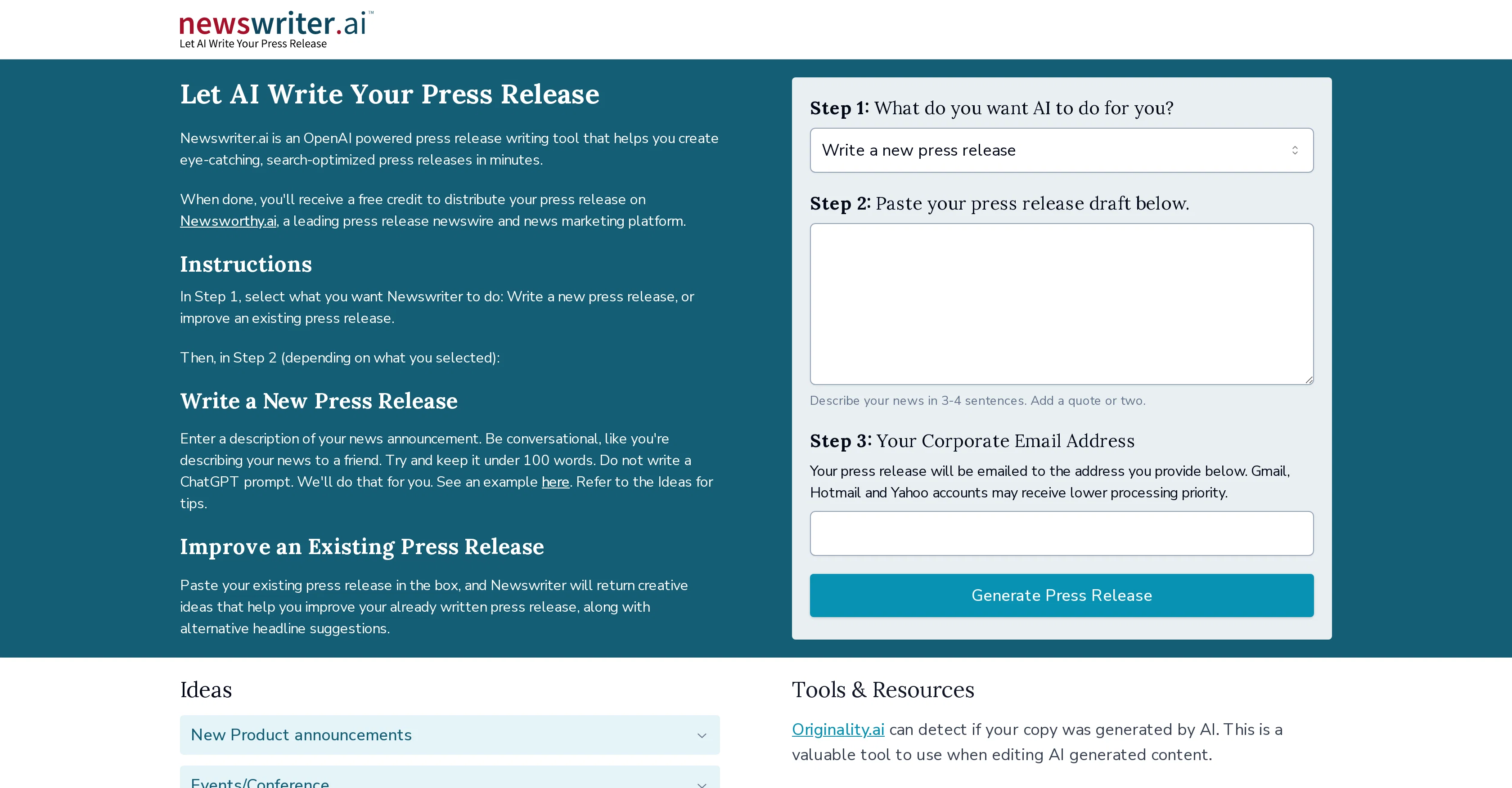 Newswriter screenshot
