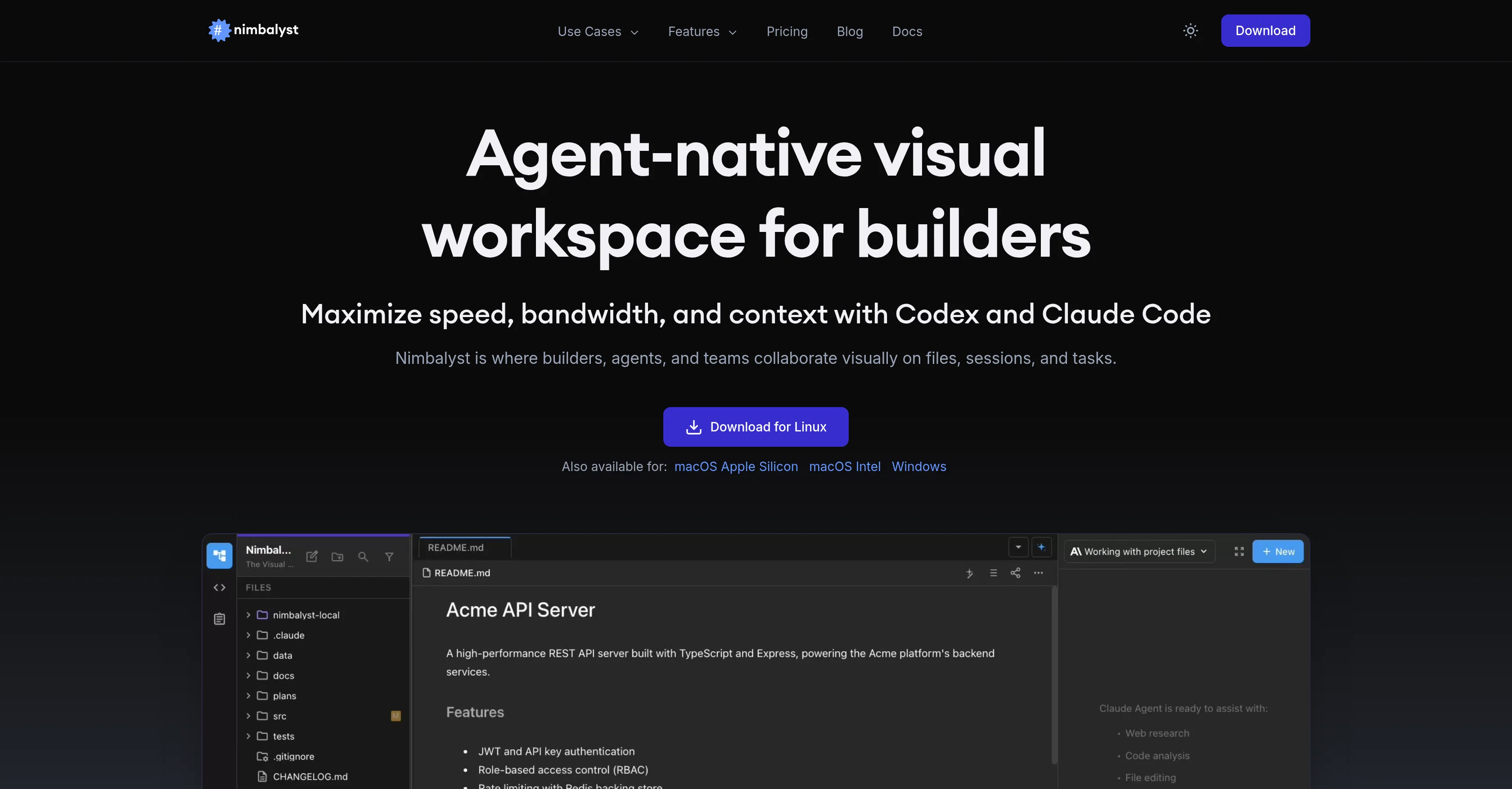 Nimbalyst screenshot