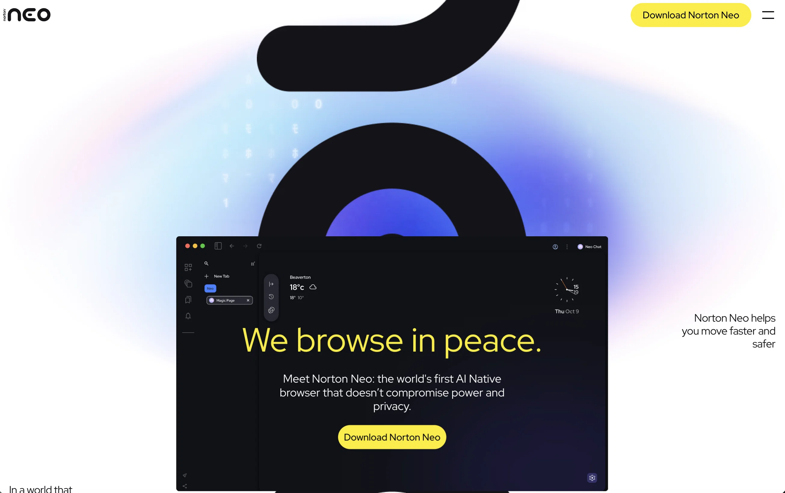 Norton Neo Browser screenshot