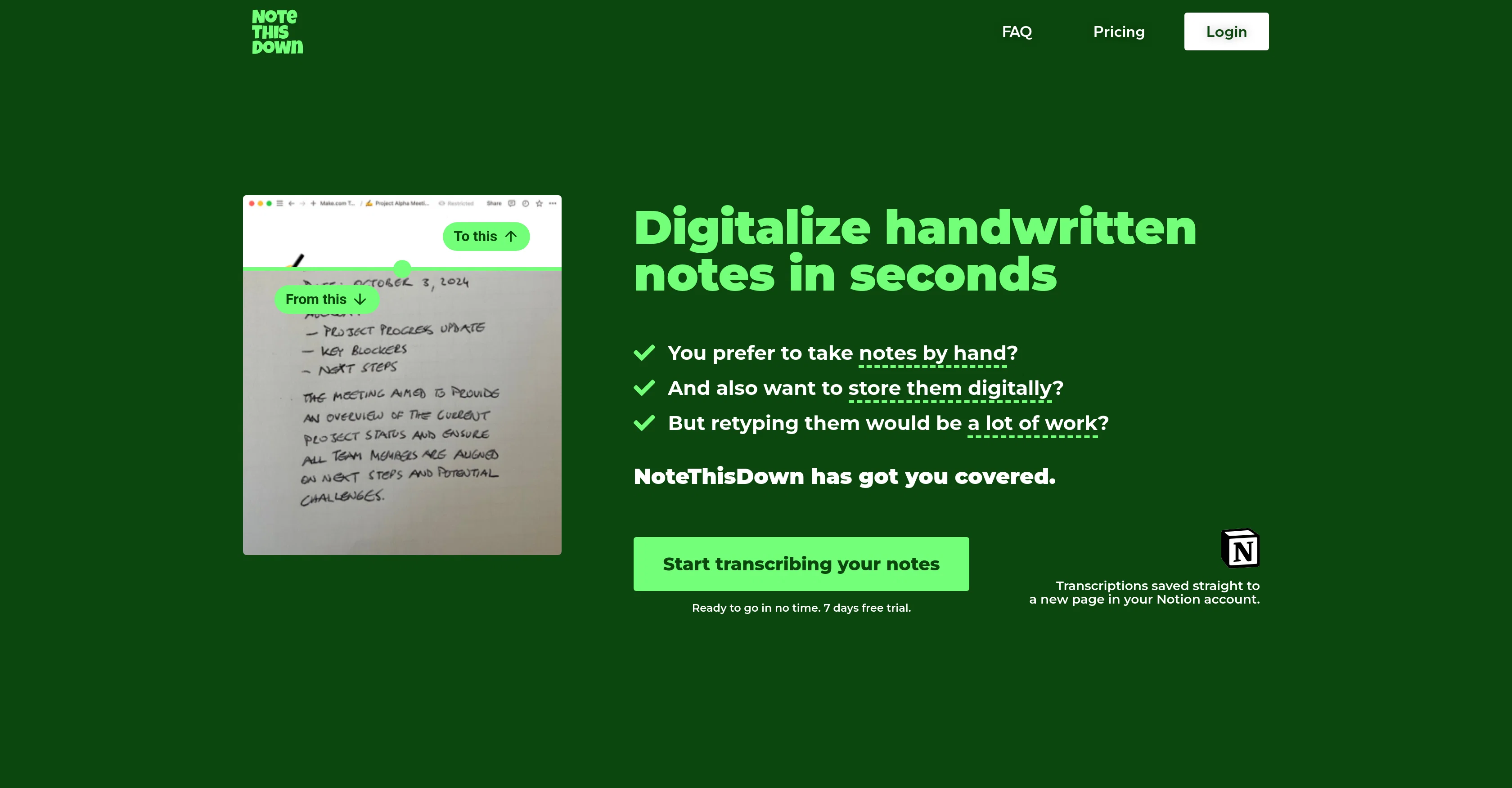 Note This Down screenshot
