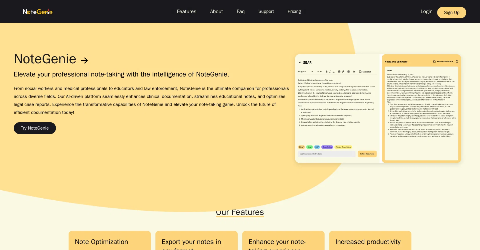 NoteGenie screenshot