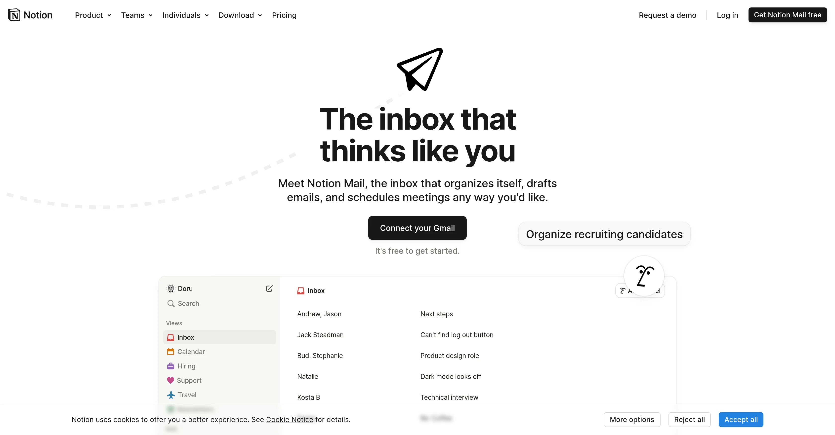Notion Mail screenshot