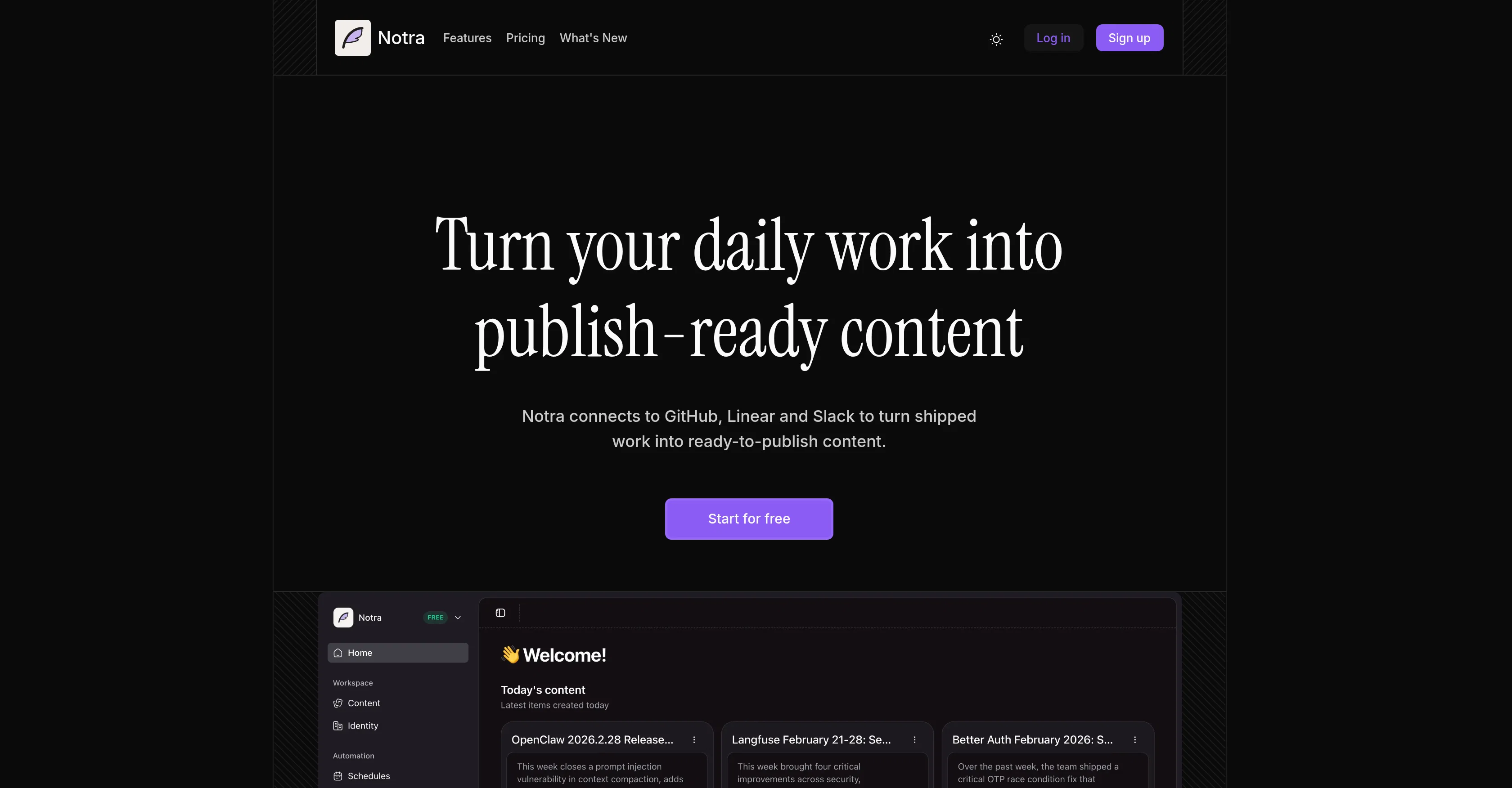 Notra screenshot