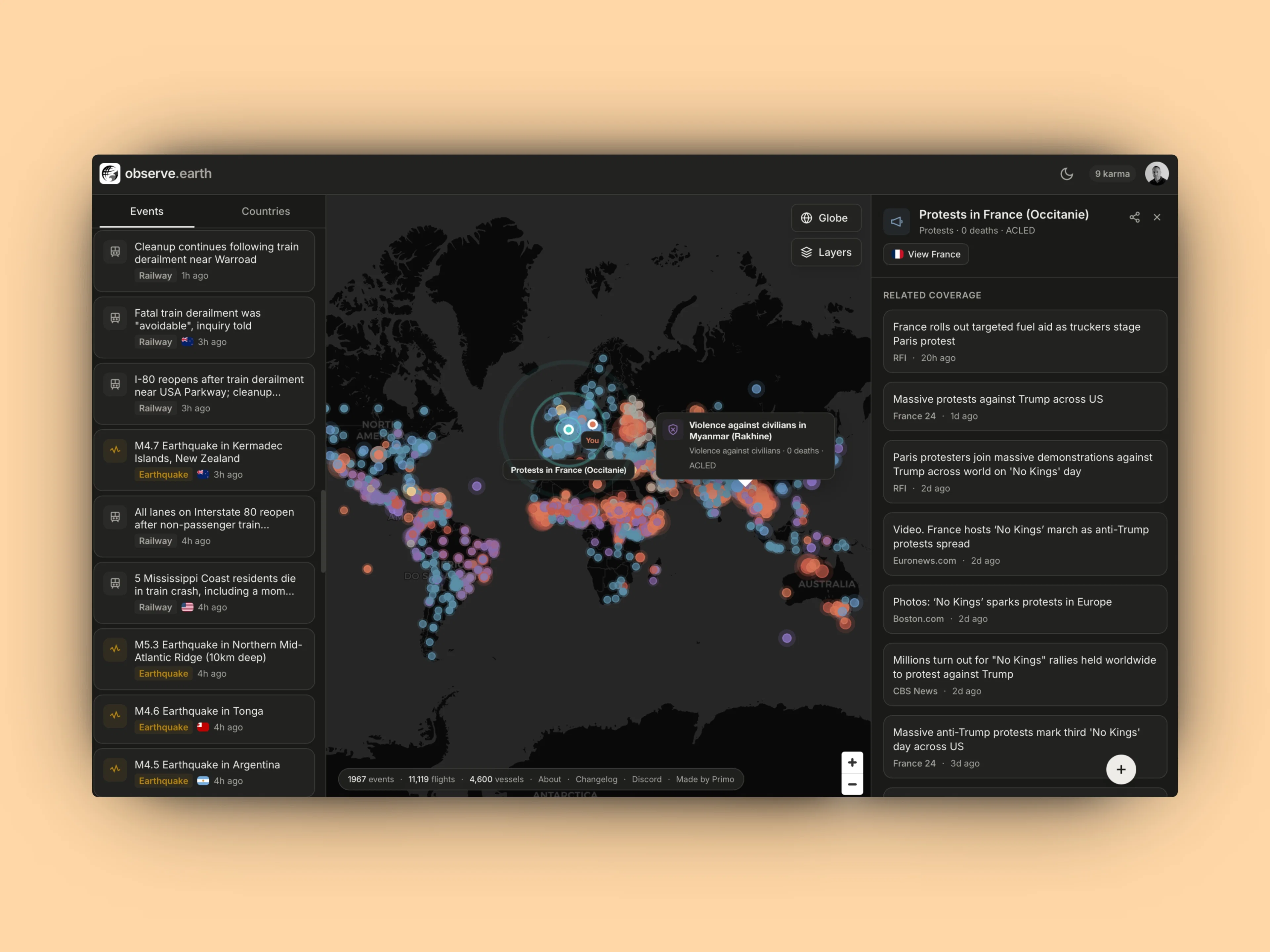 Observe Earth screenshot