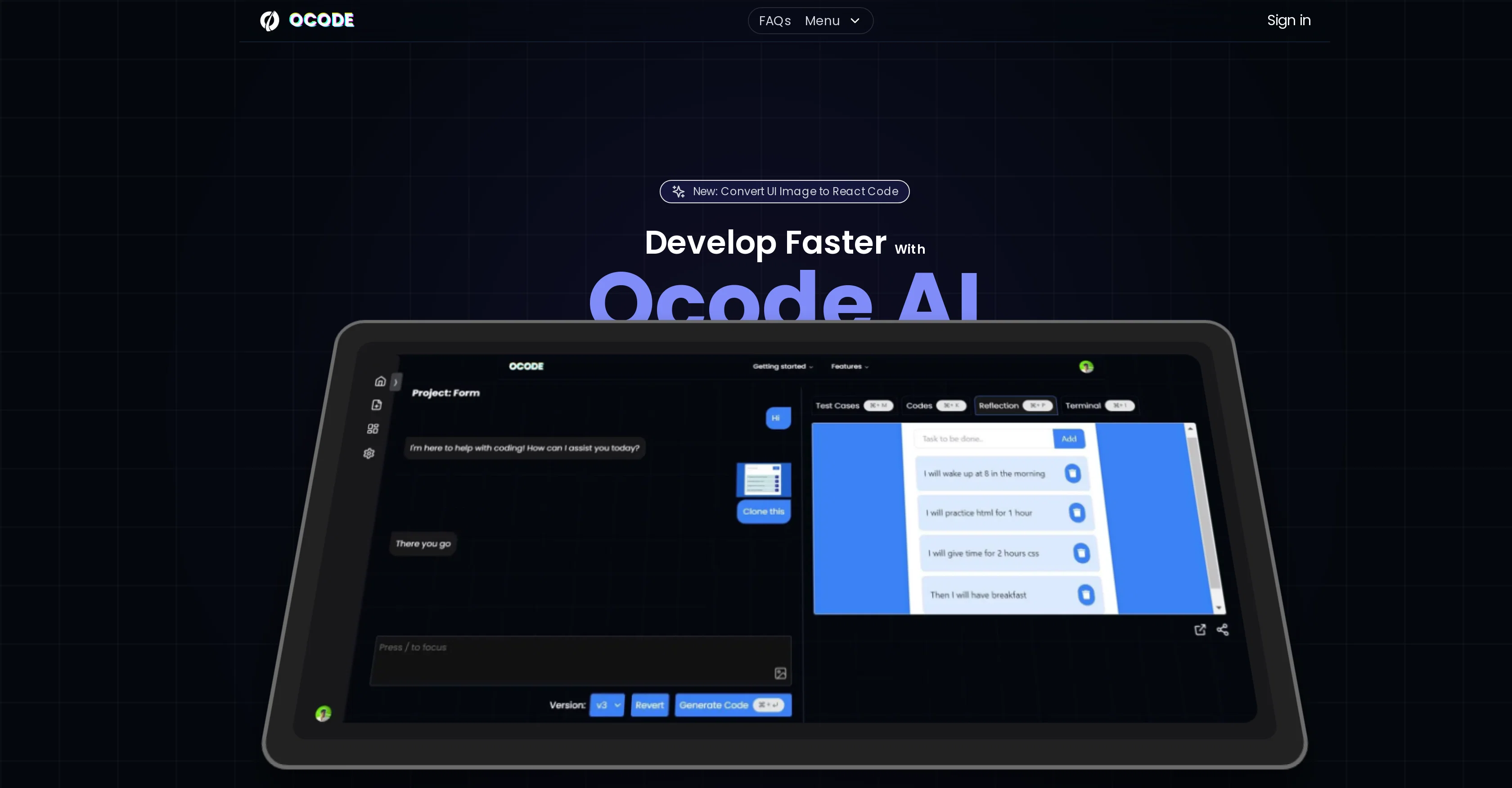 OCode screenshot