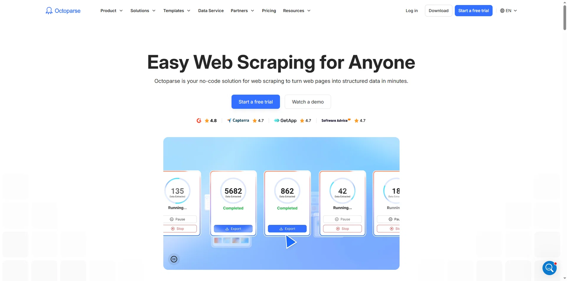 Octoparse screenshot