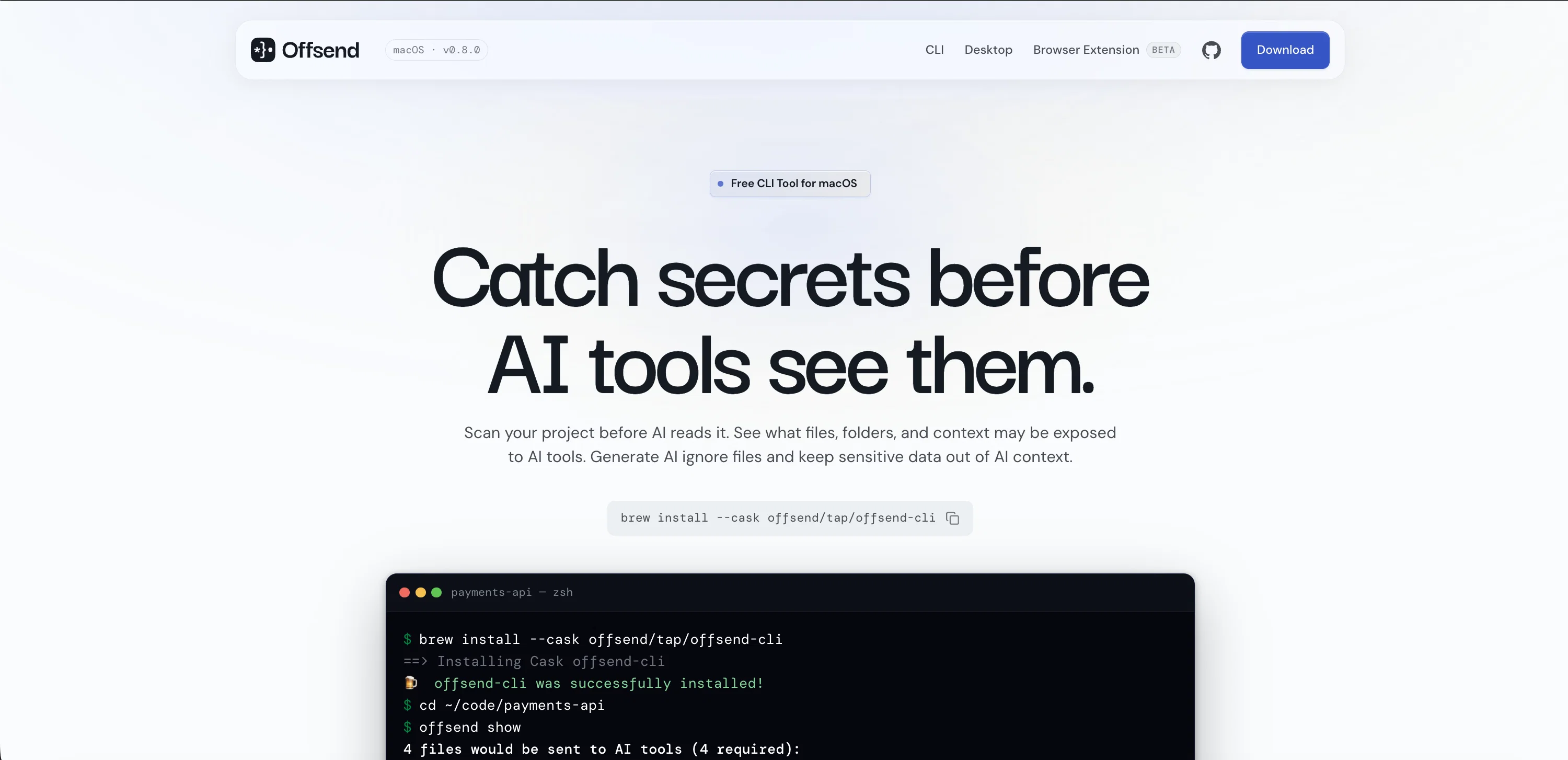 Offsend CLI screenshot