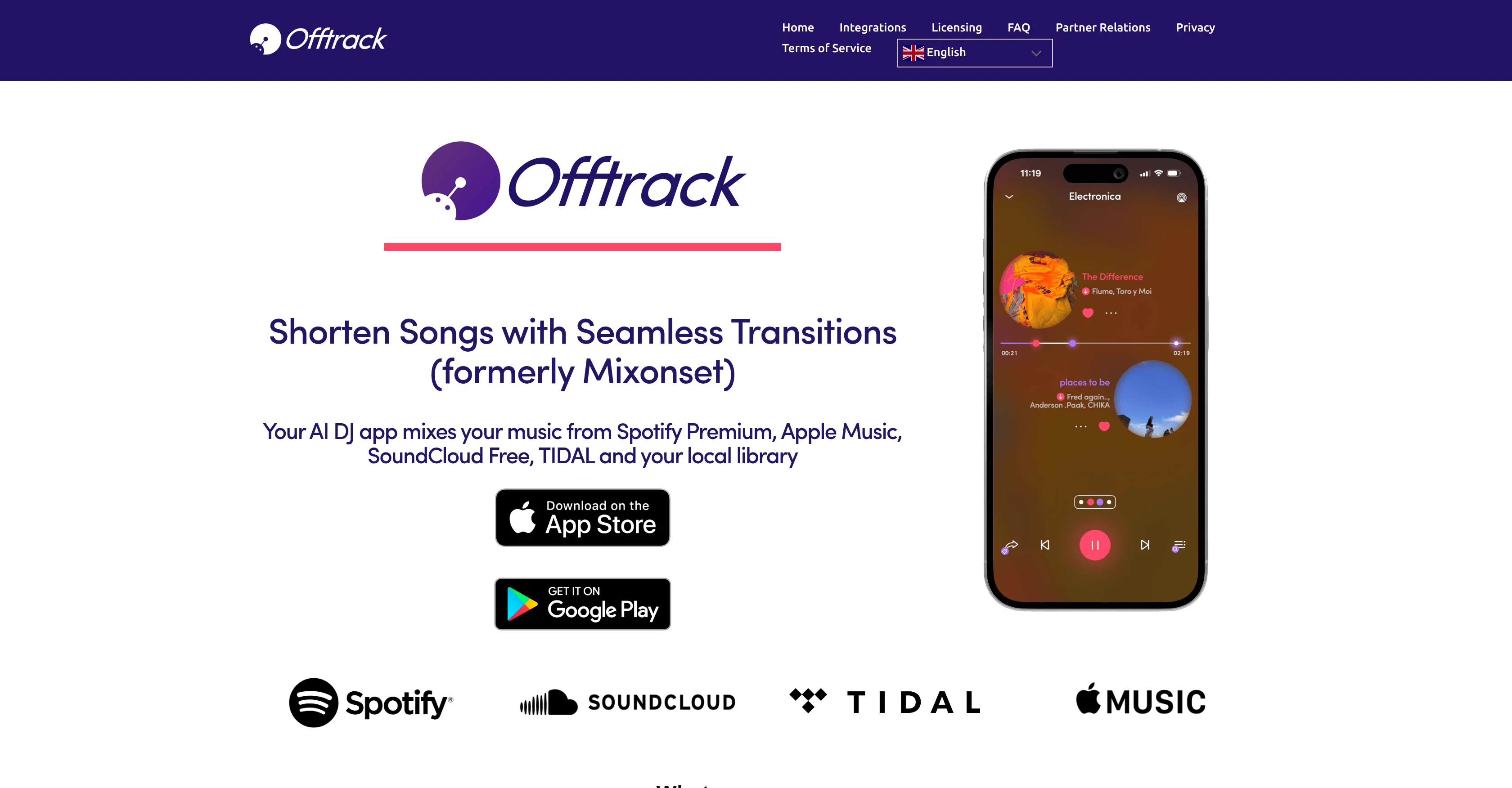 Offtrack - AI DJ App screenshot