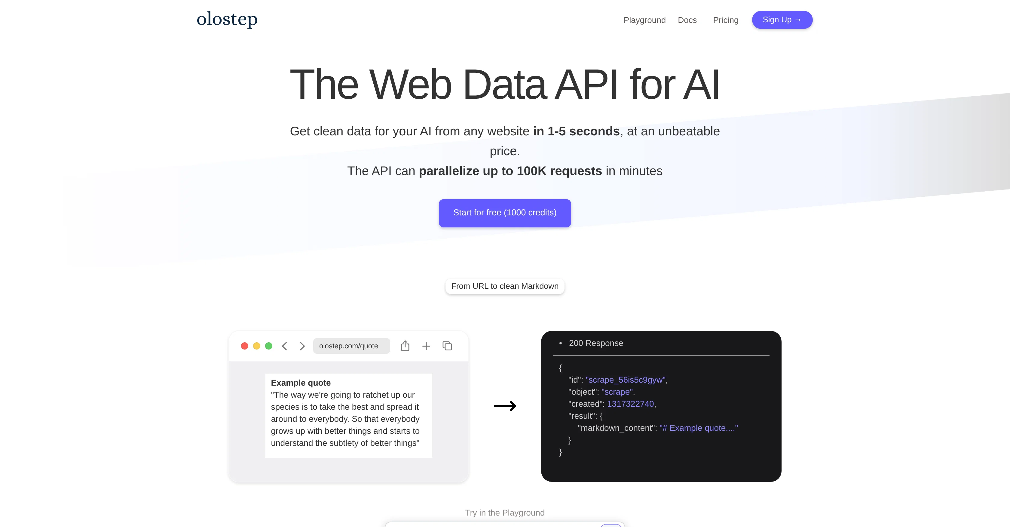 Olostep screenshot