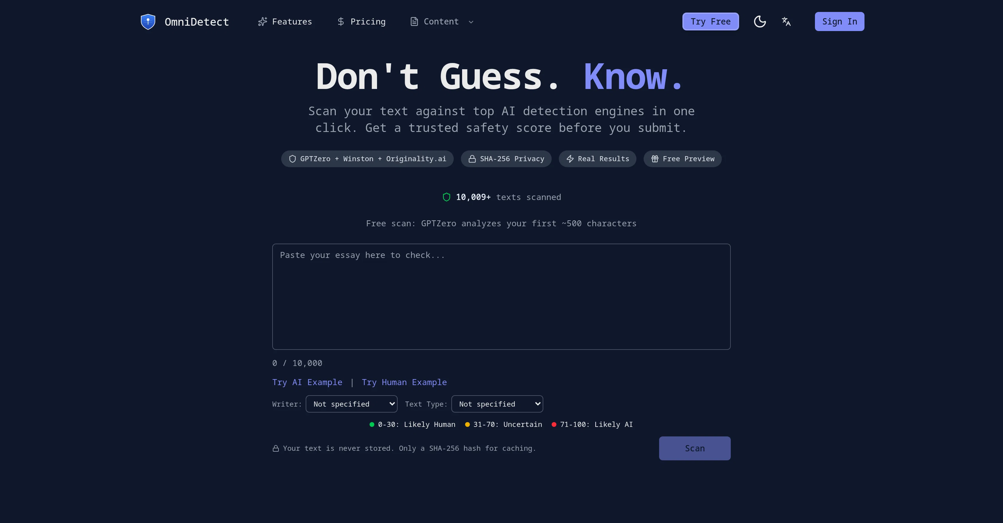 OmniDetect screenshot