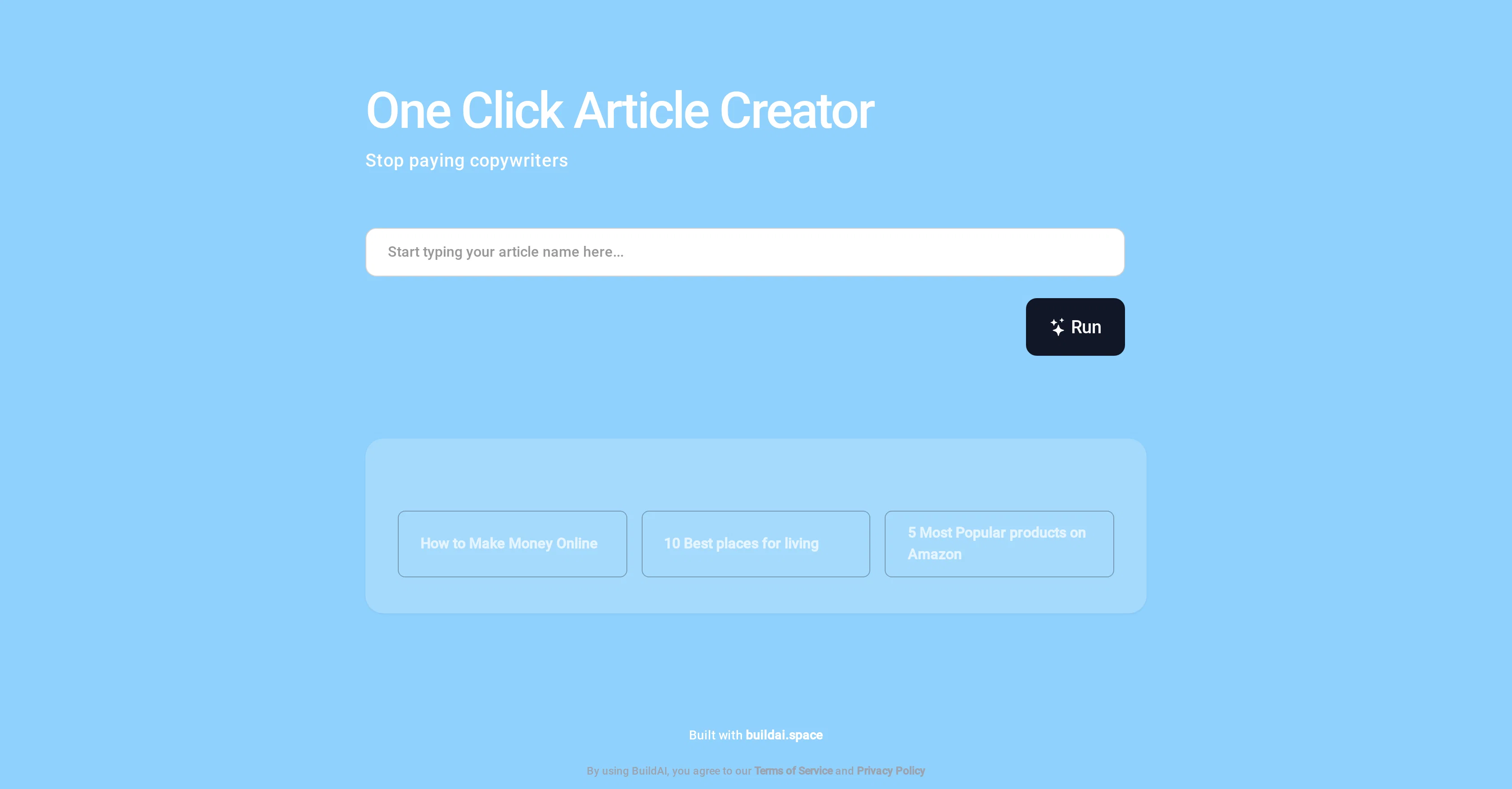 OneClickArticleCreator screenshot