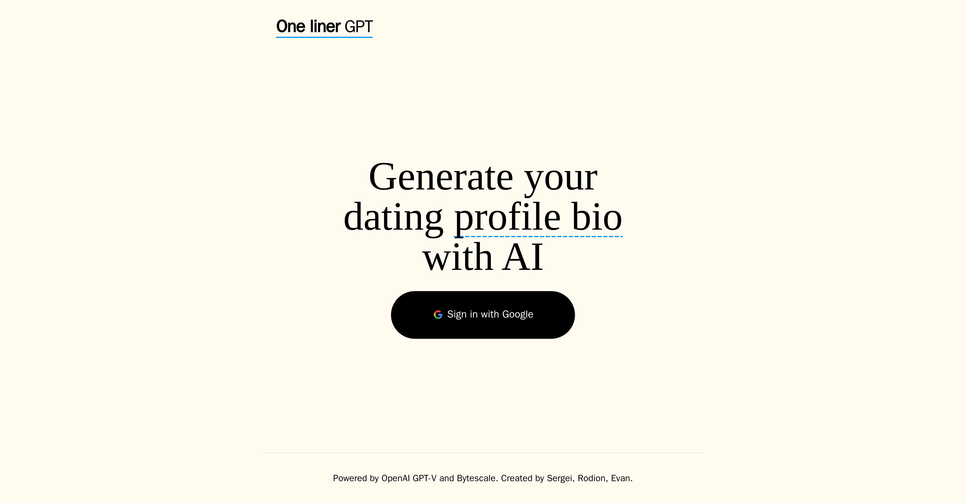 OneLiner screenshot