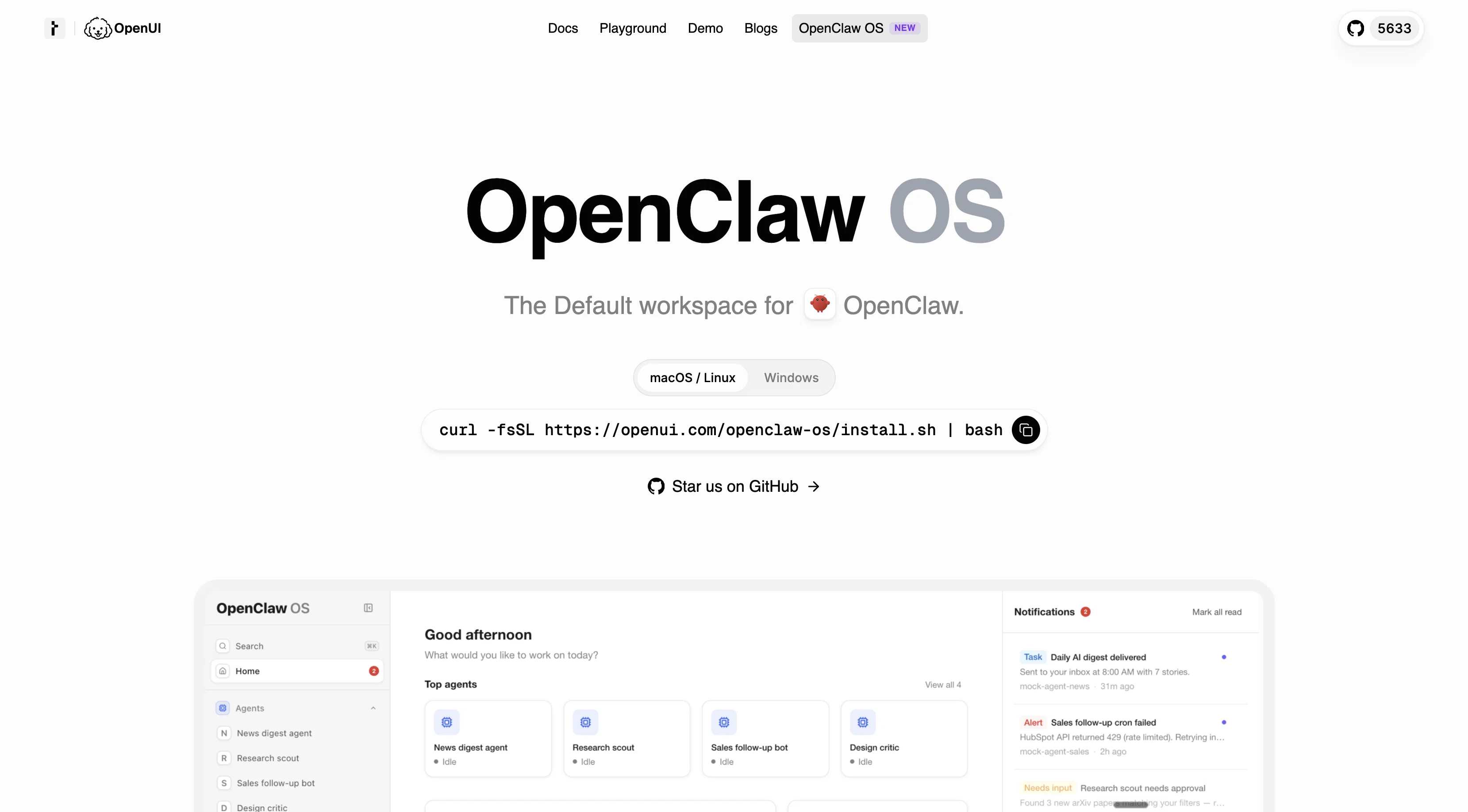 OpenClaw OS screenshot