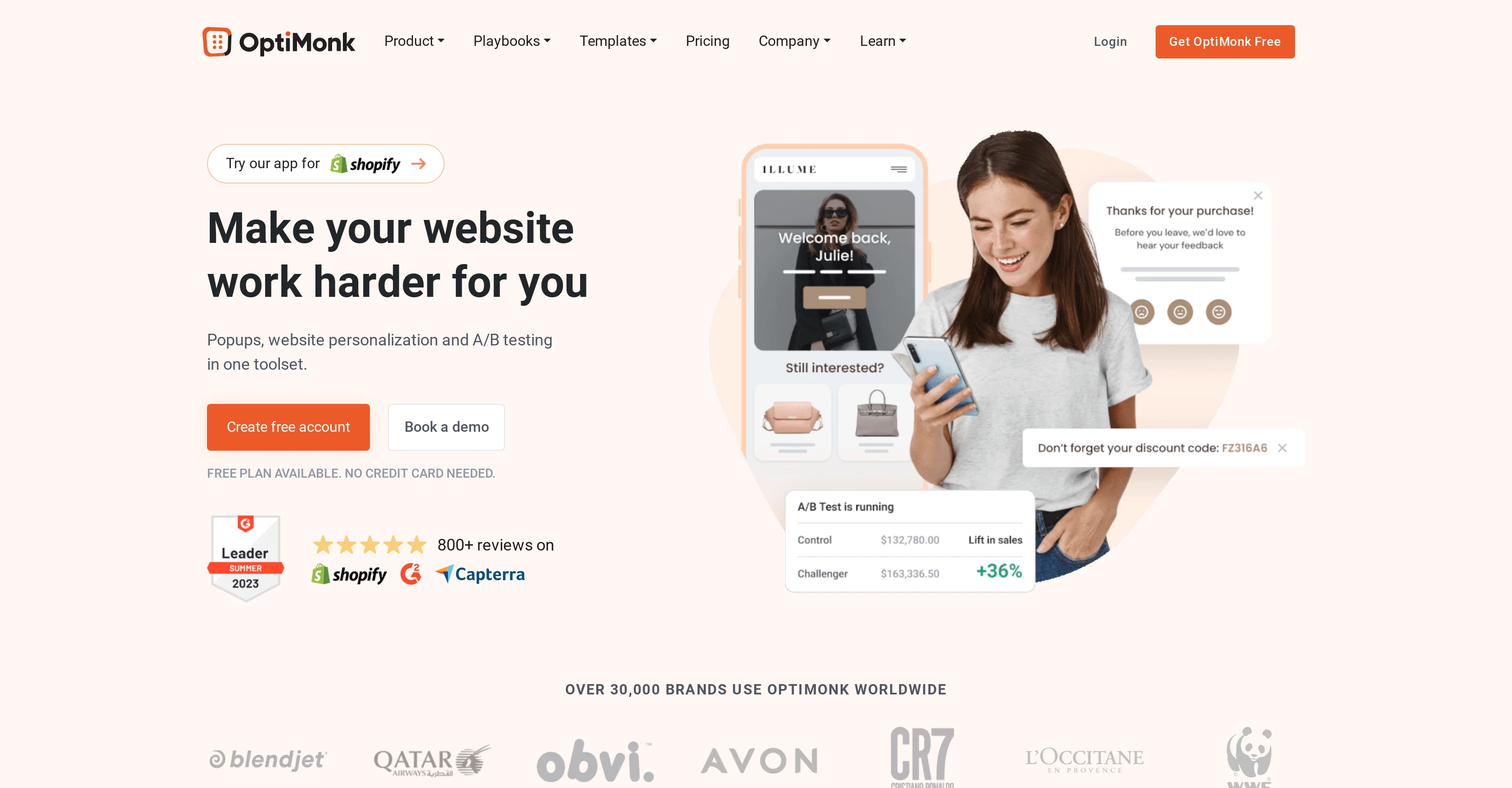 OptiMonk screenshot
