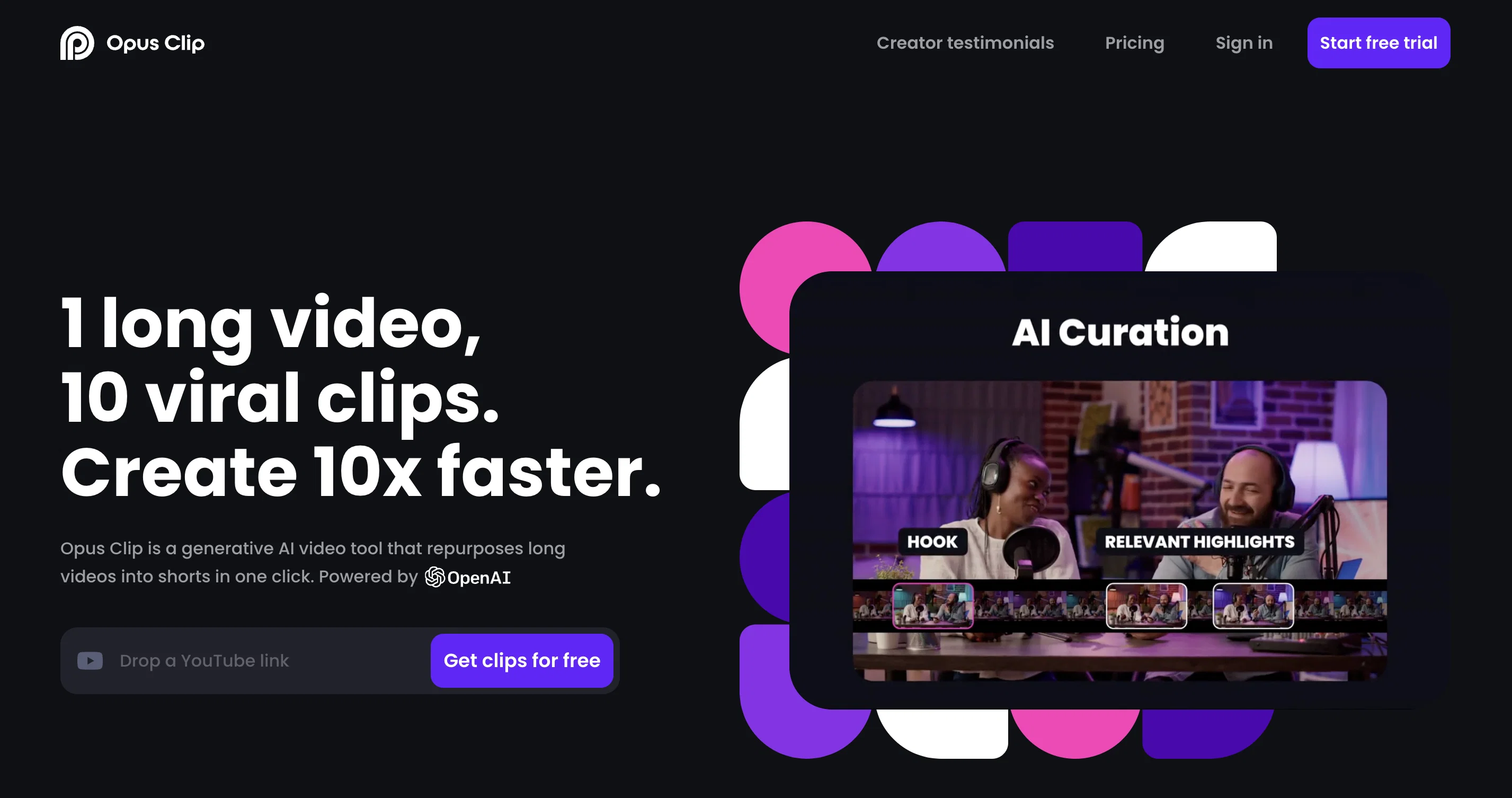 Opus Clip screenshot