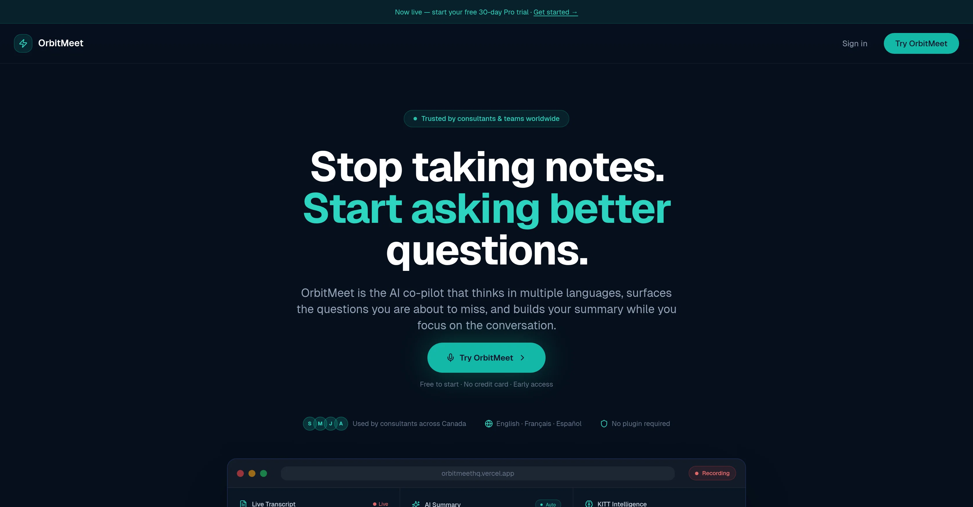 OrbitMeet screenshot