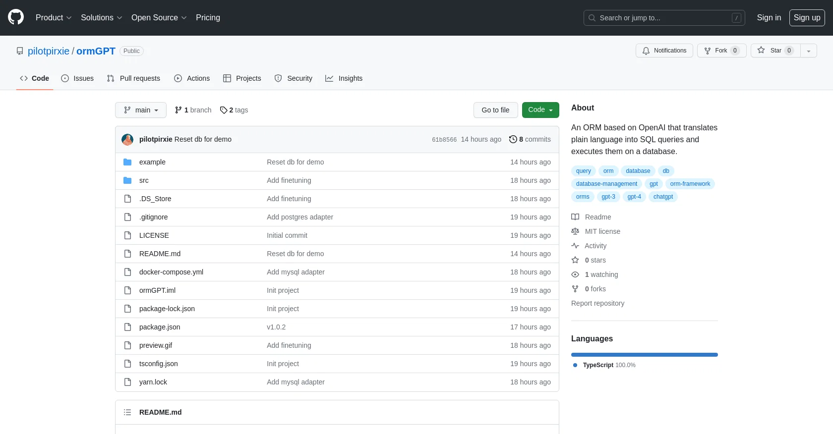 ormGPT screenshot