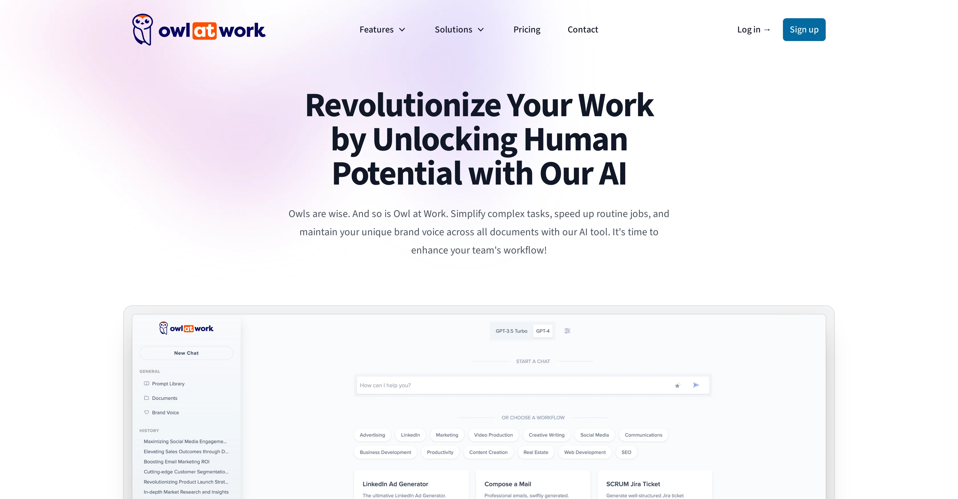 Owl at Work screenshot