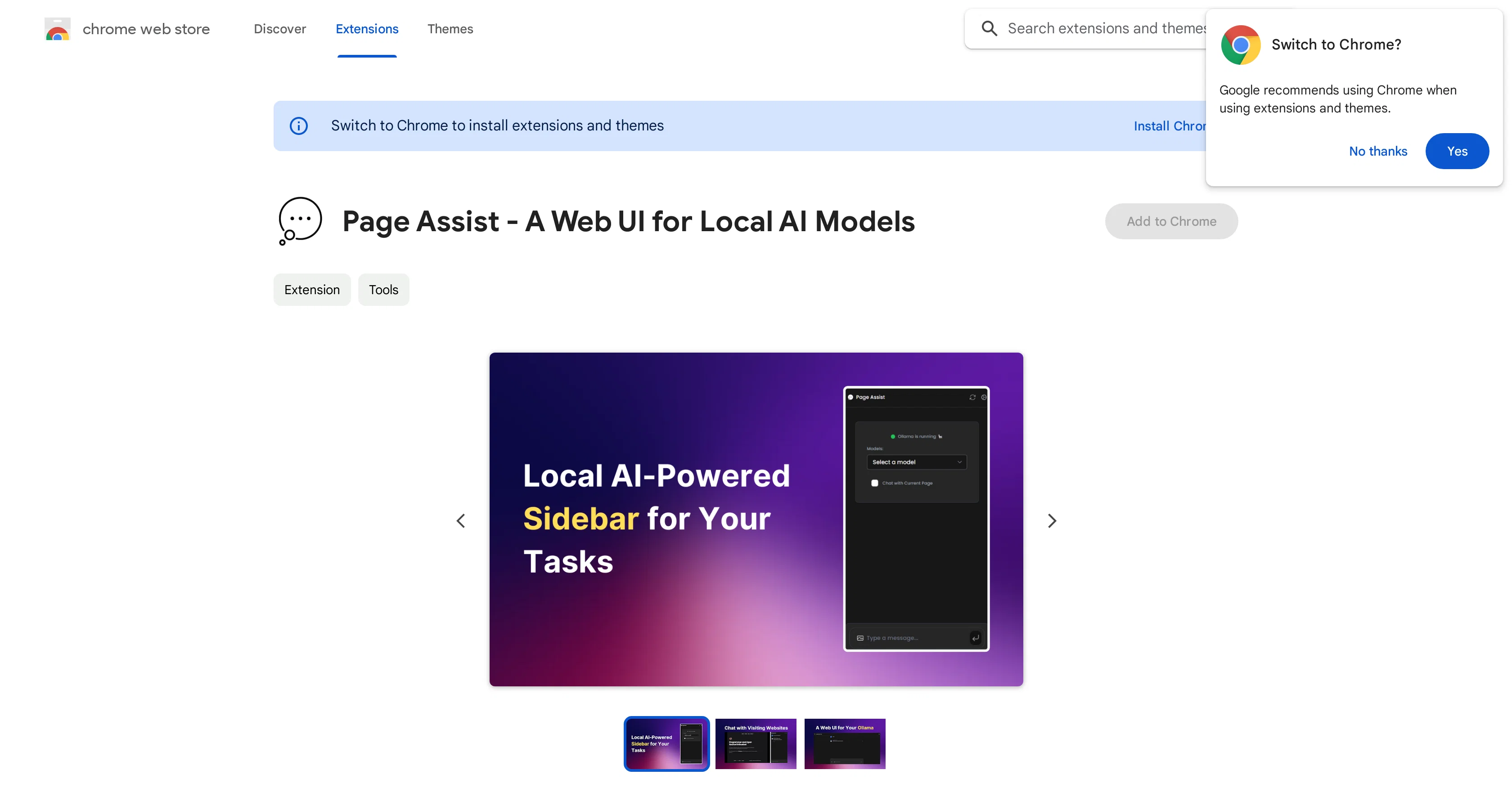 Page Assist screenshot
