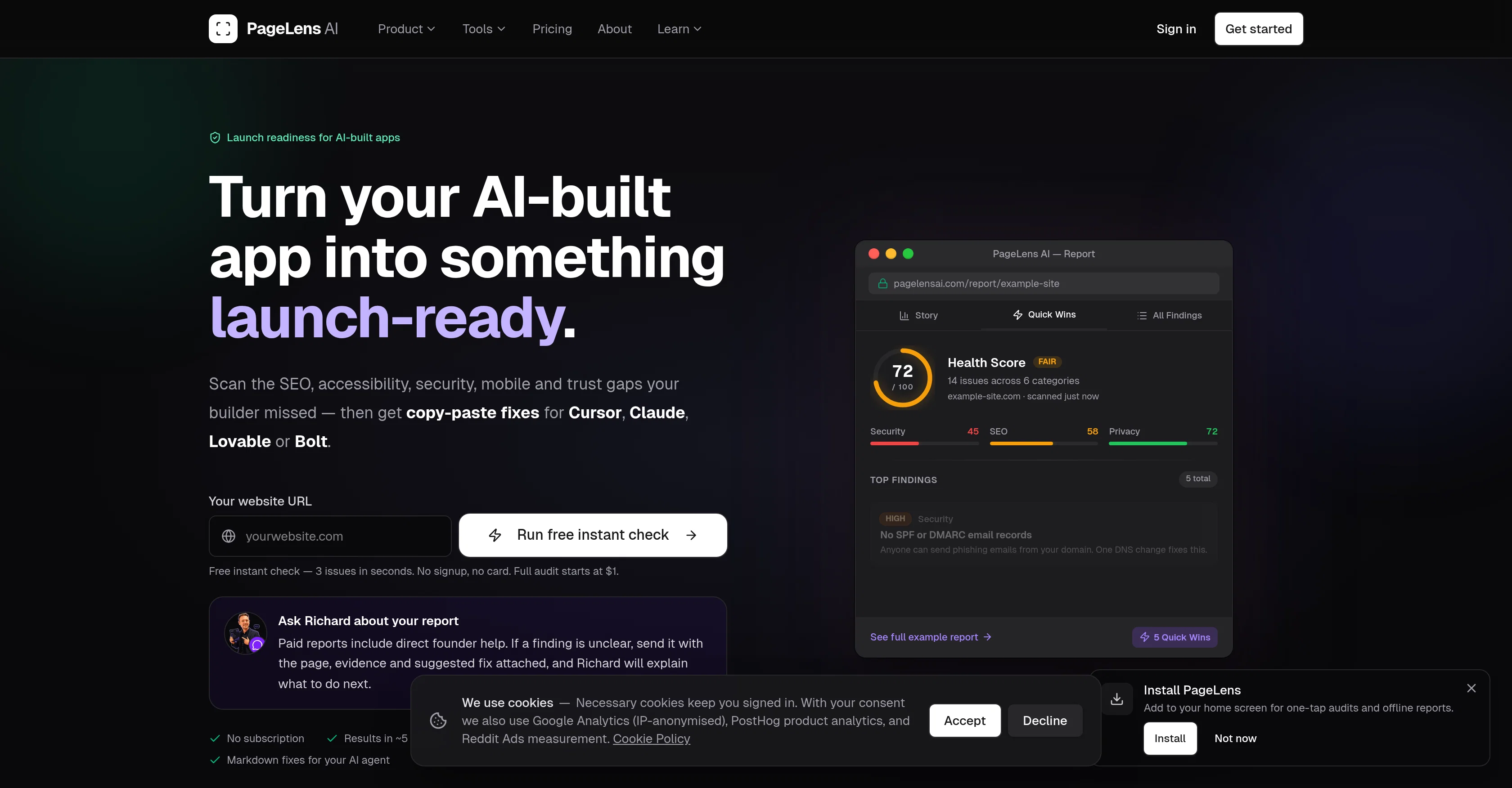 PageLens AI screenshot