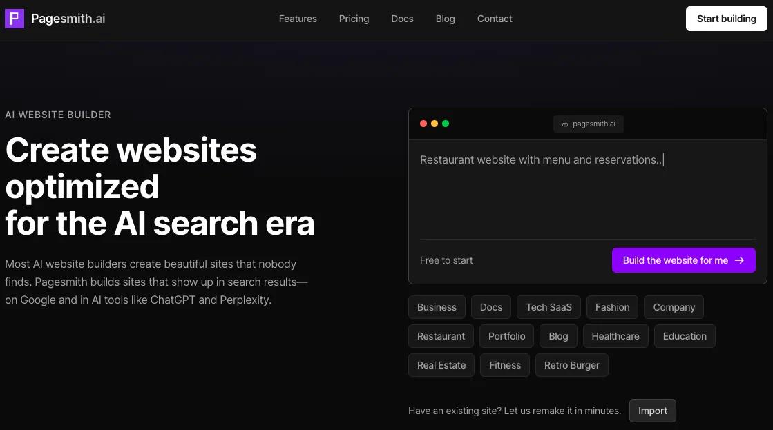 Pagesmith.aiv1.2 screenshot