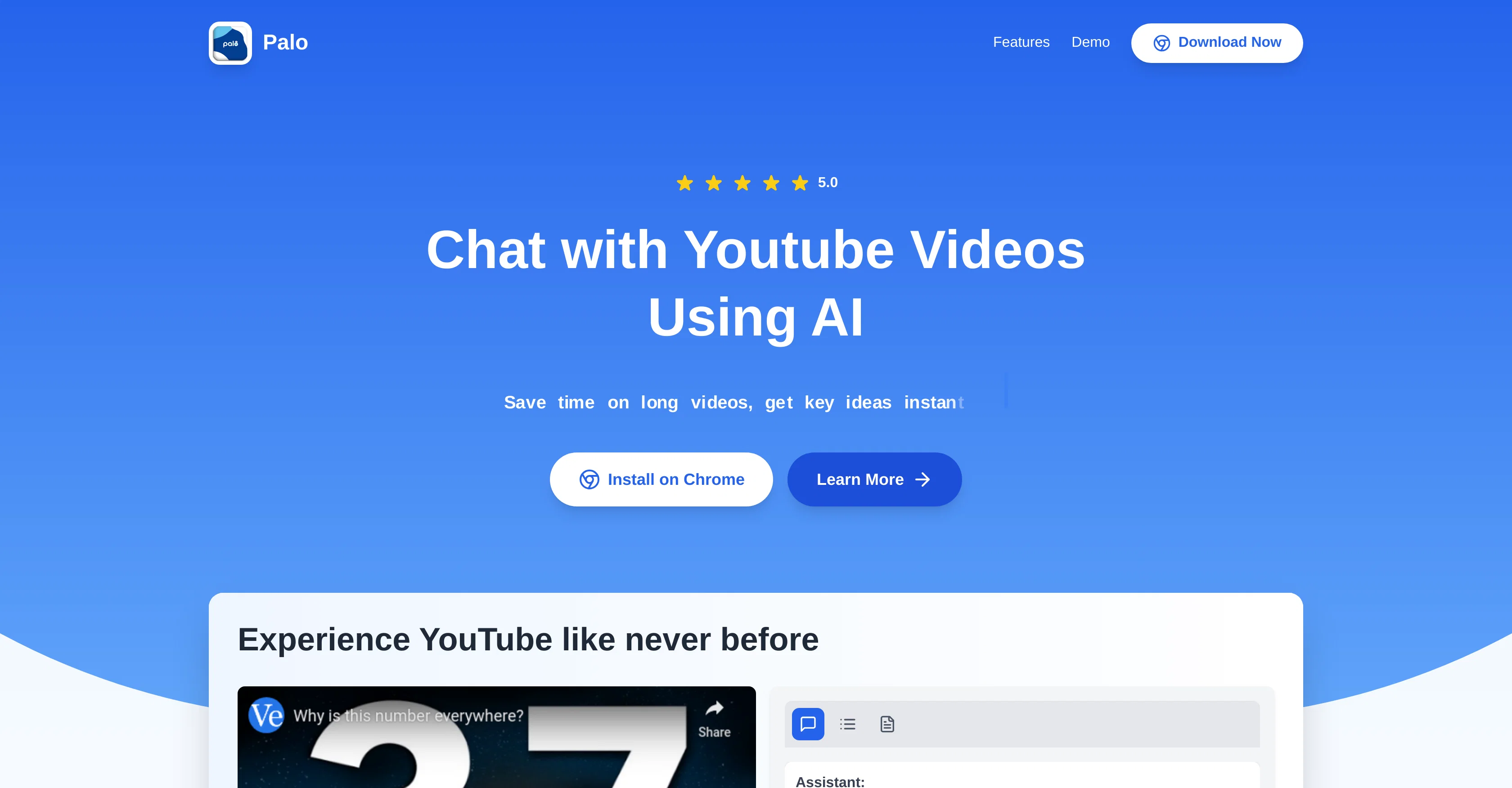 Palo - Youtube AI Assistant screenshot