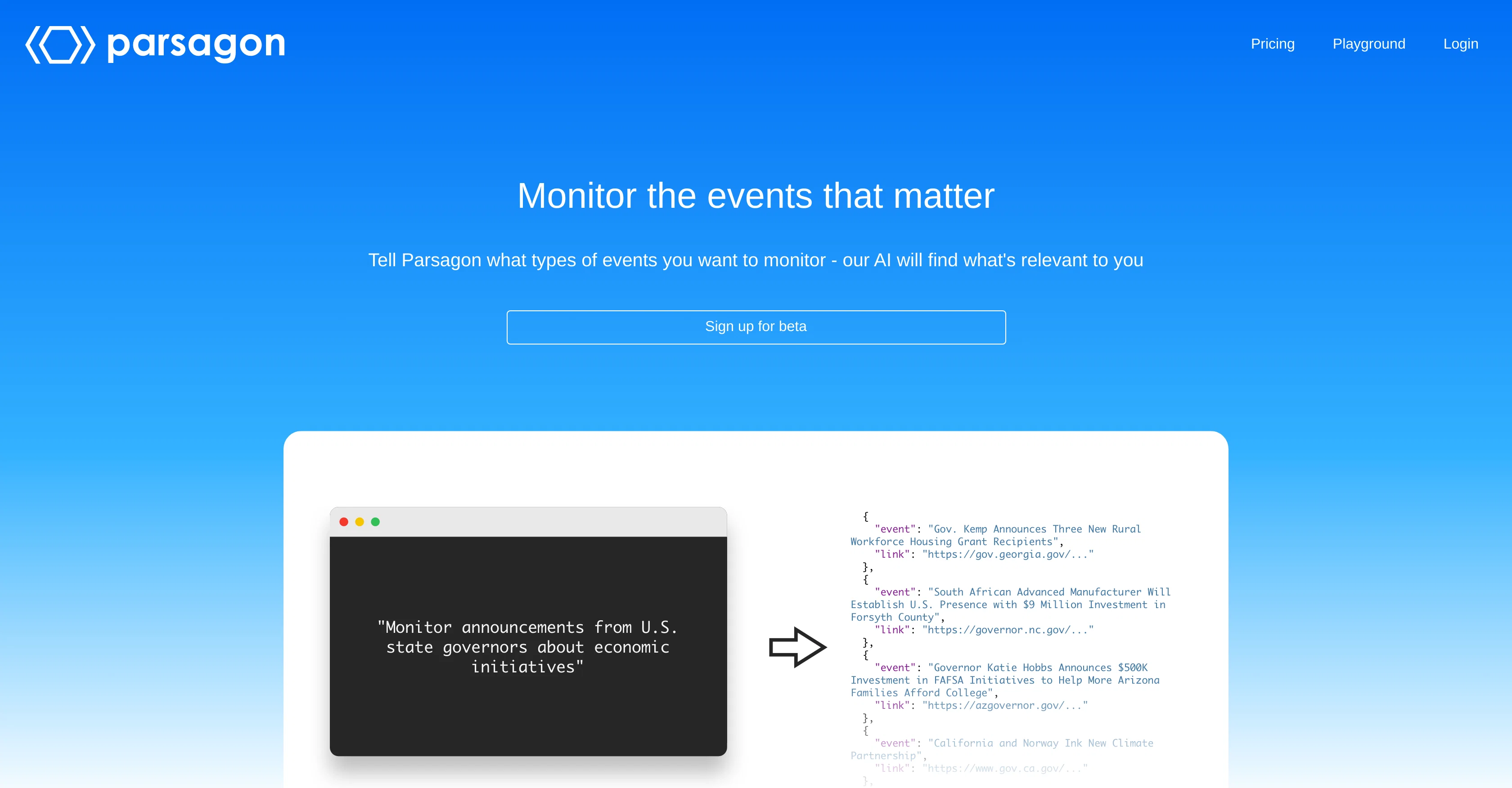 Parsagon screenshot