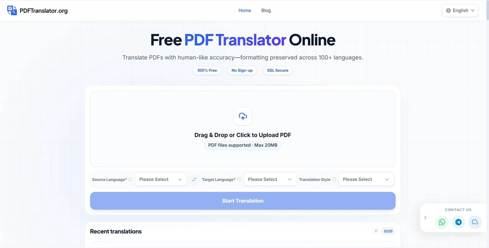 PDFTranslator screenshot