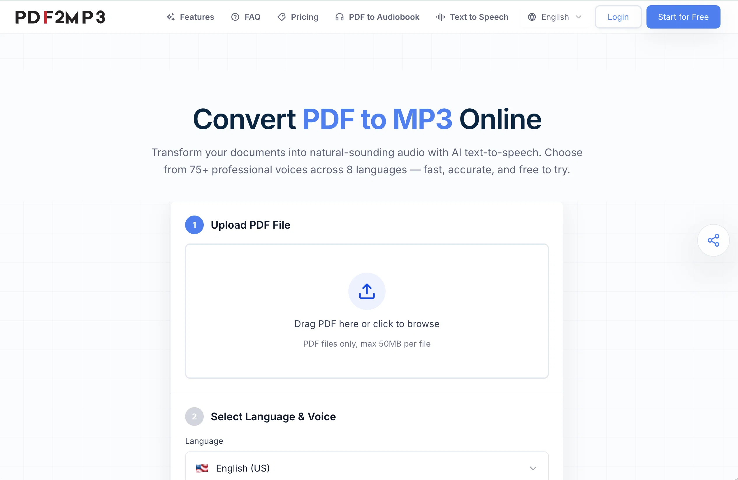 PDF2MP3 screenshot