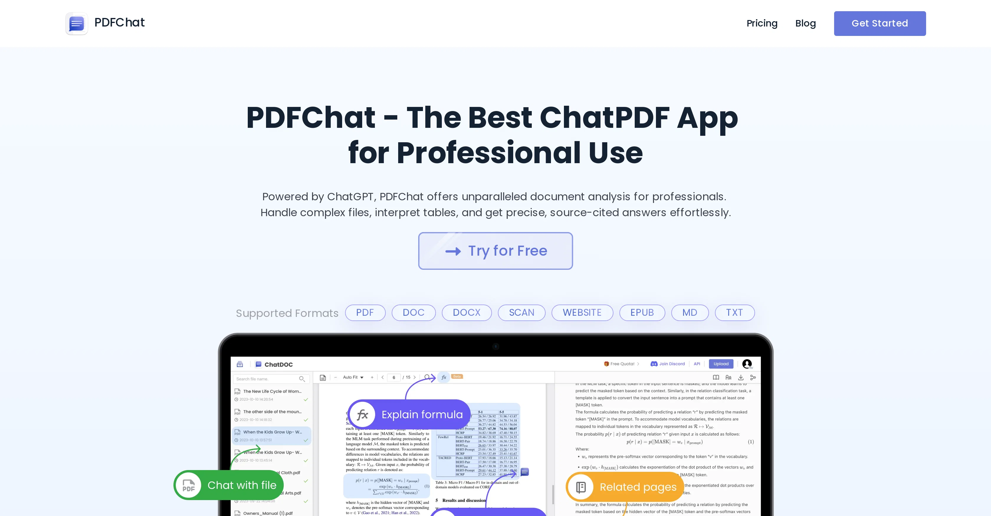 PDFChat.com screenshot