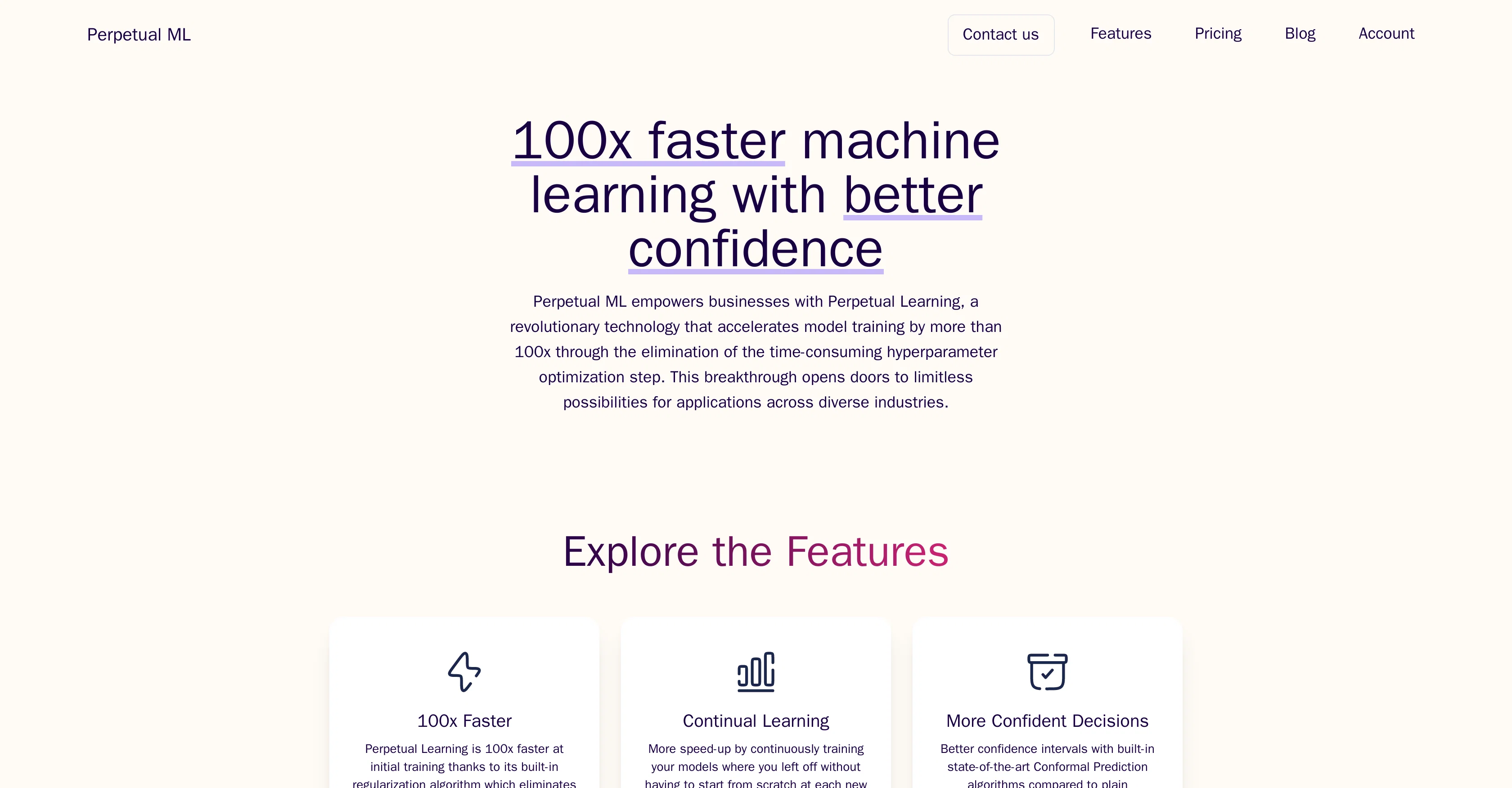 Perpetual ML screenshot