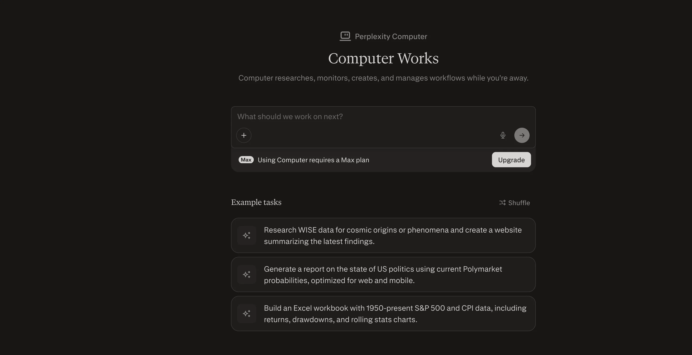 Perplexity Computer screenshot
