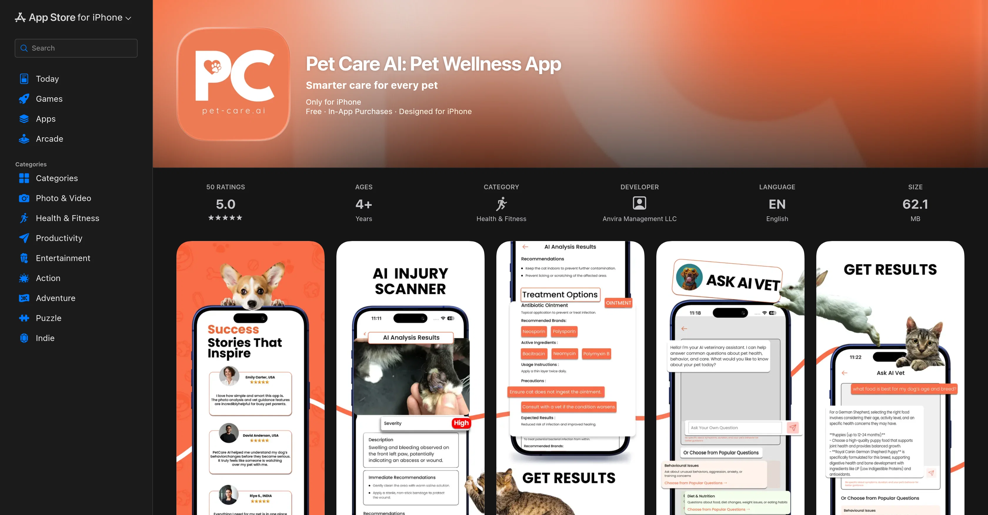 Pet Care AI screenshot