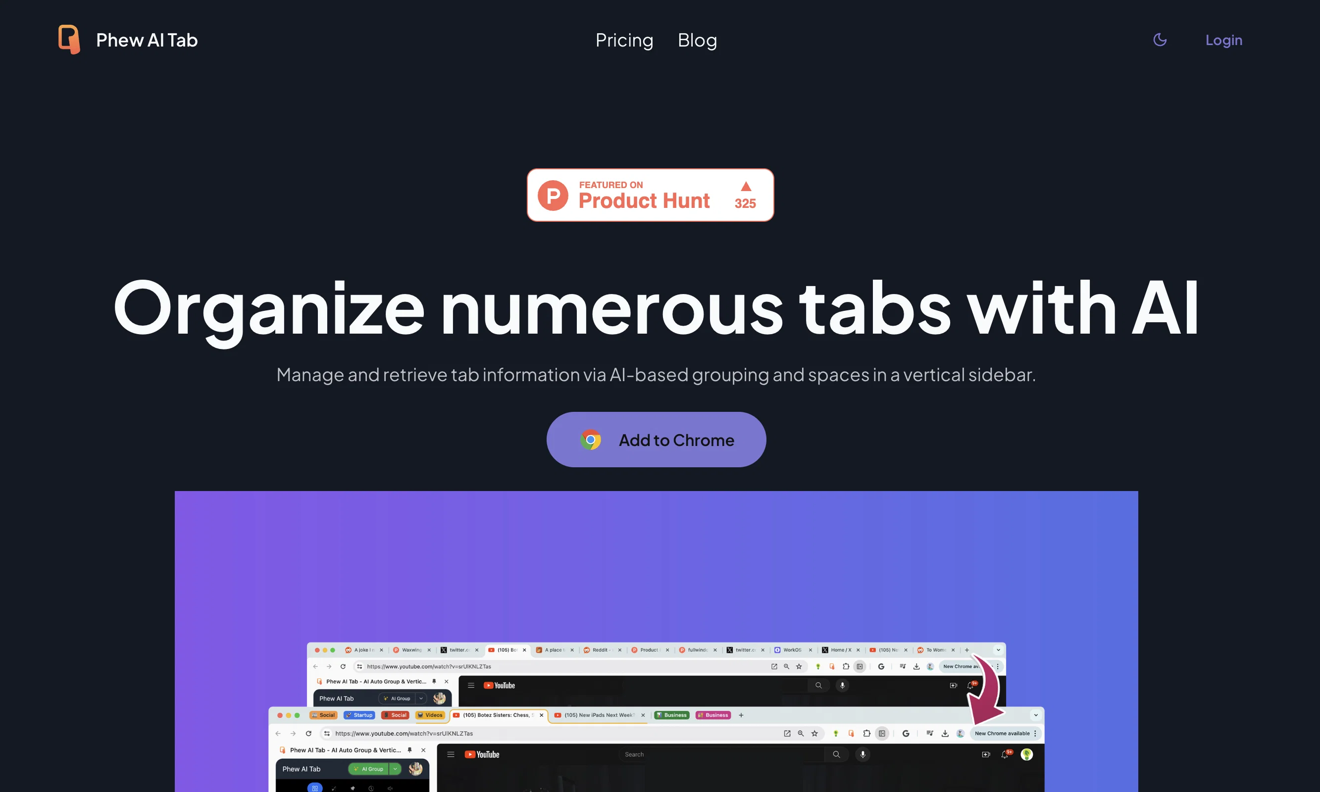 Phew AI Tab screenshot