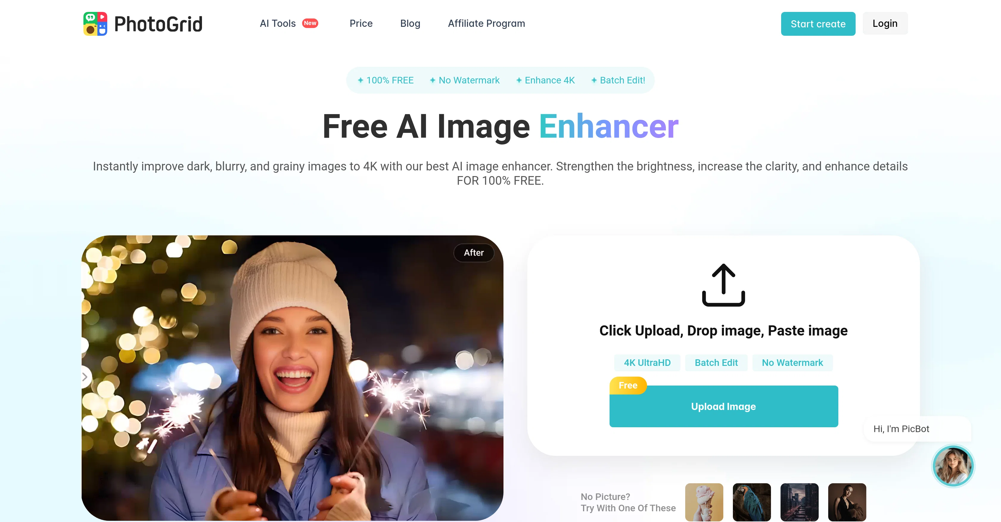 PhotoGrid AI Image Enhancer screenshot