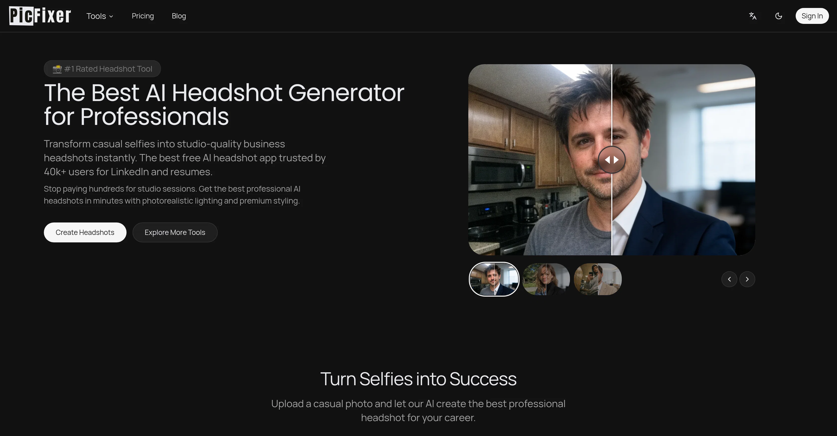 PicFixer AI Headshot Generator screenshot