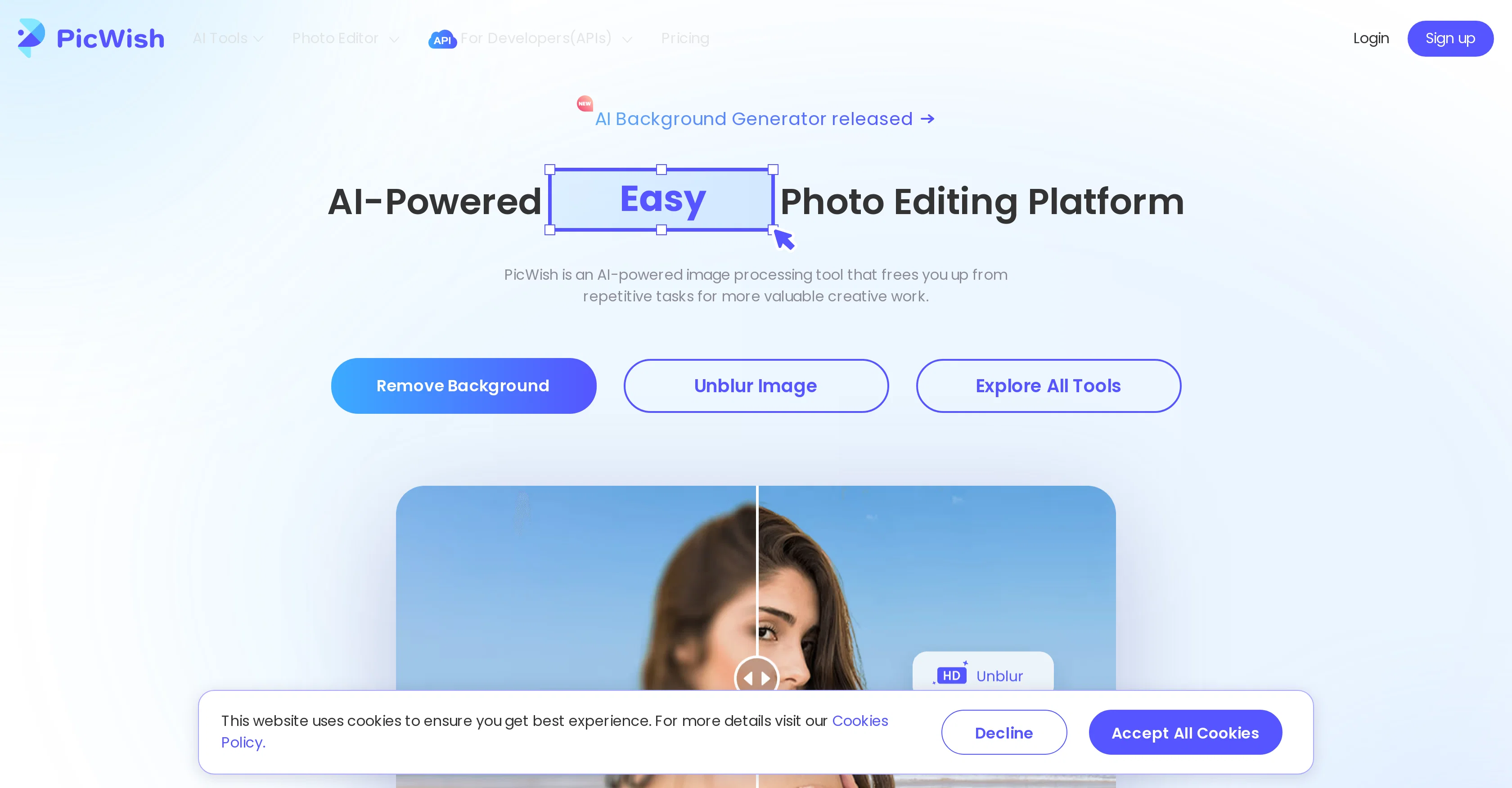 Picwish screenshot