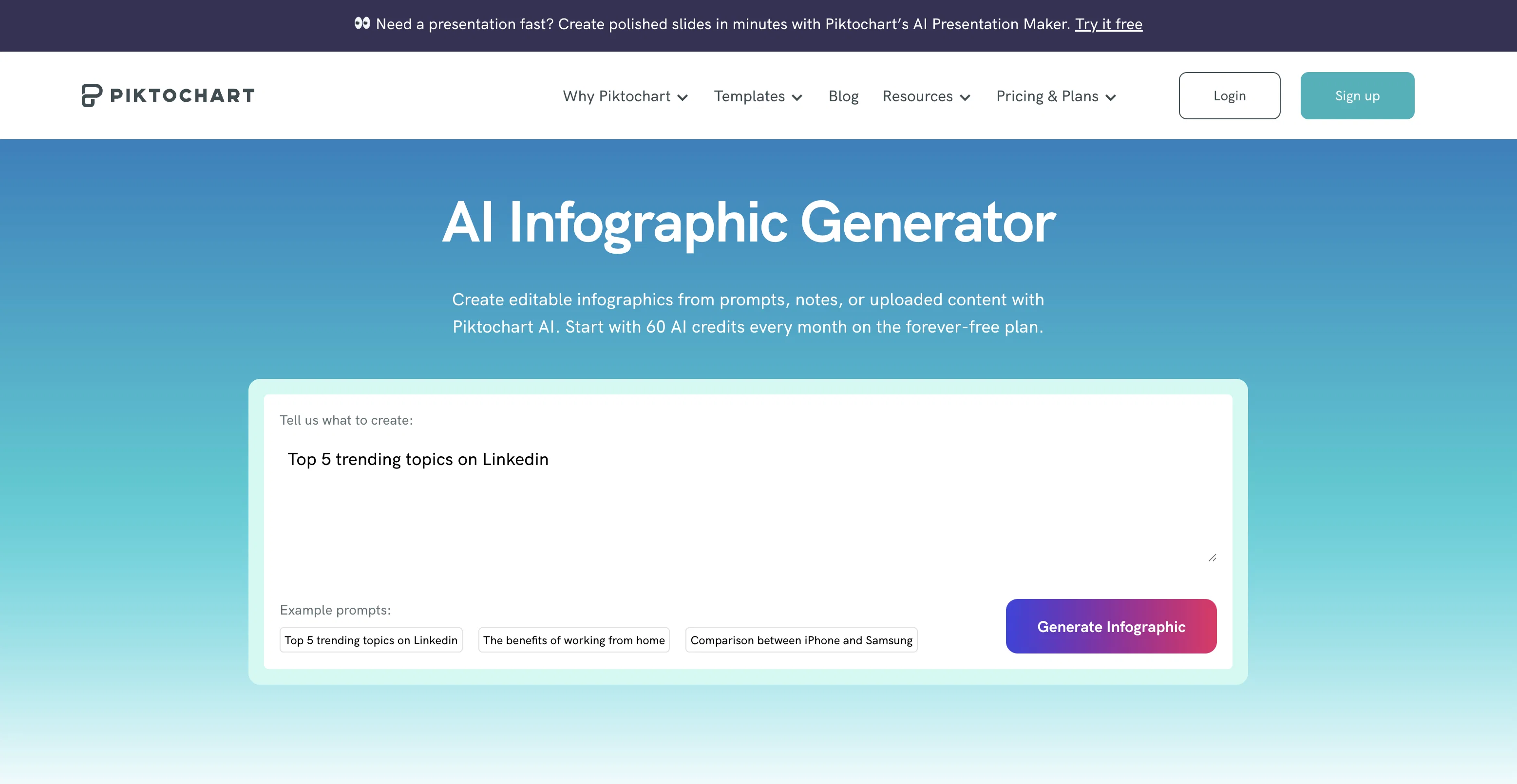 Piktochart screenshot