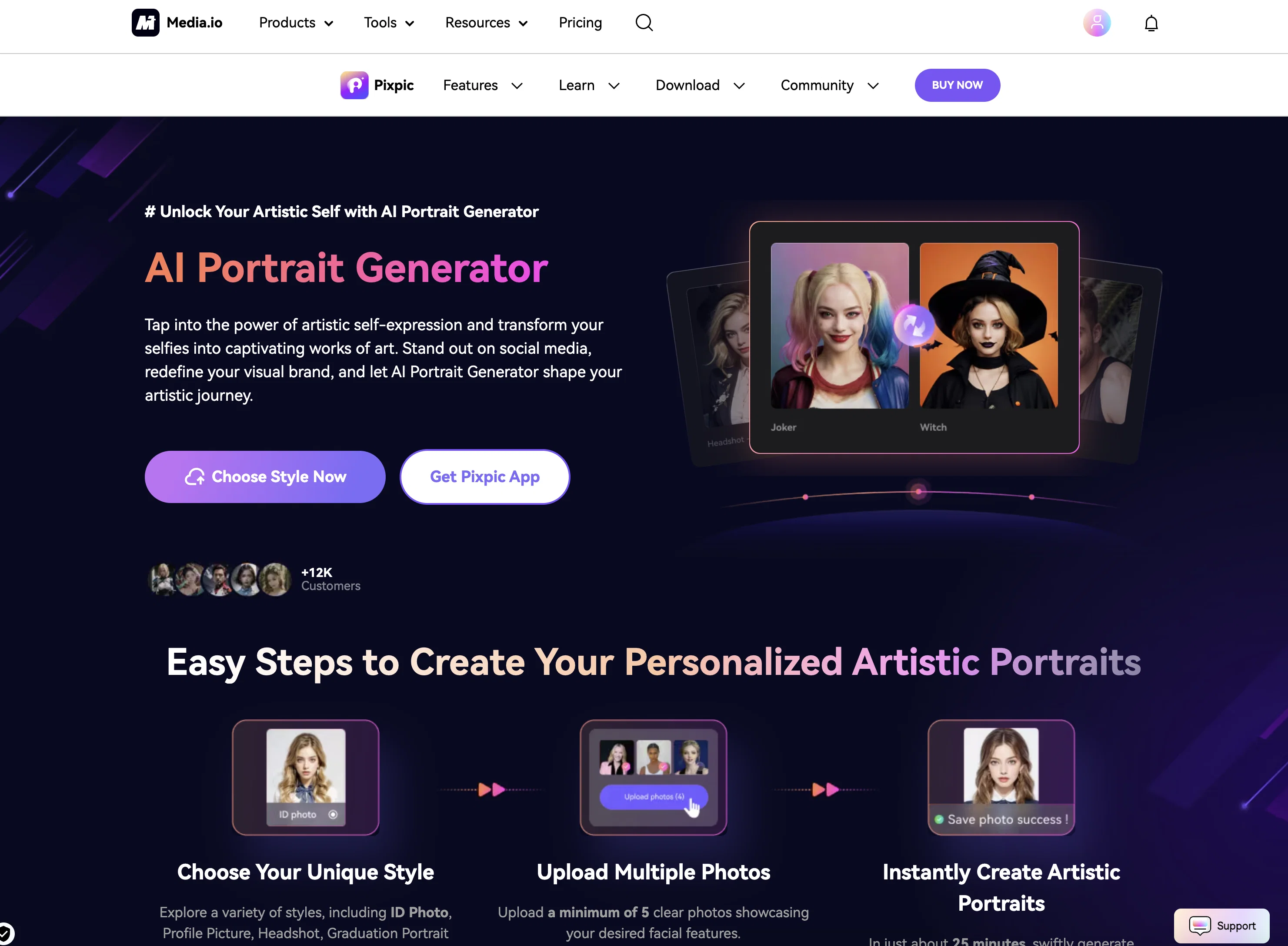 Pixpic AI Portrait Generator screenshot