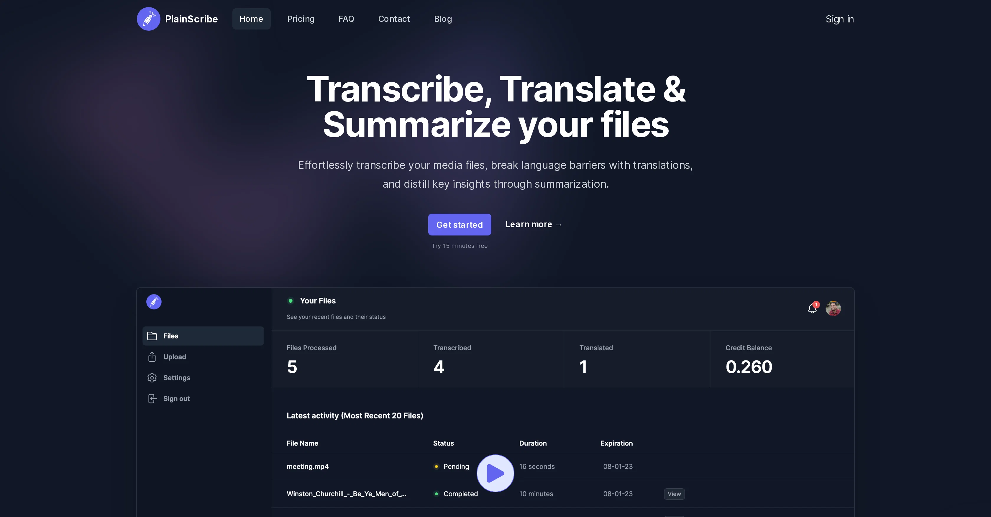 Plainscribe screenshot